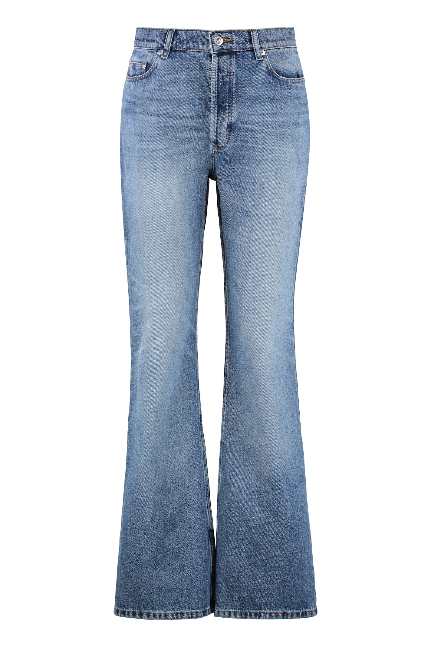 Apc Romy High-rise Flared Jeans In Blue