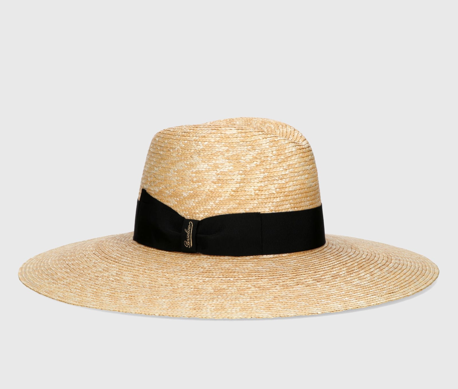 Shop Borsalino Sophie Braided Straw In Natural, Black Hat Band
