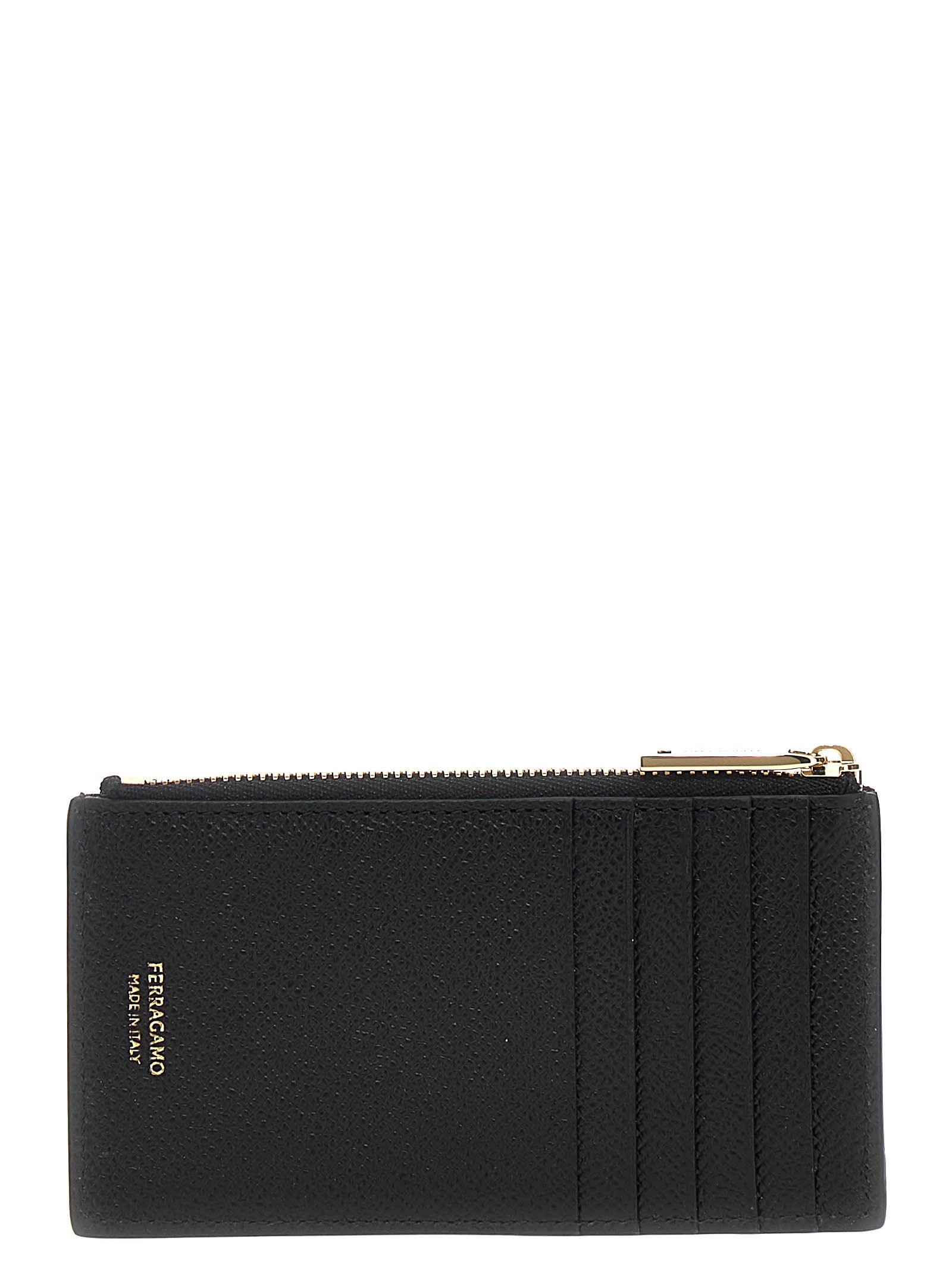 Shop Ferragamo Gancini Card Holder In Black