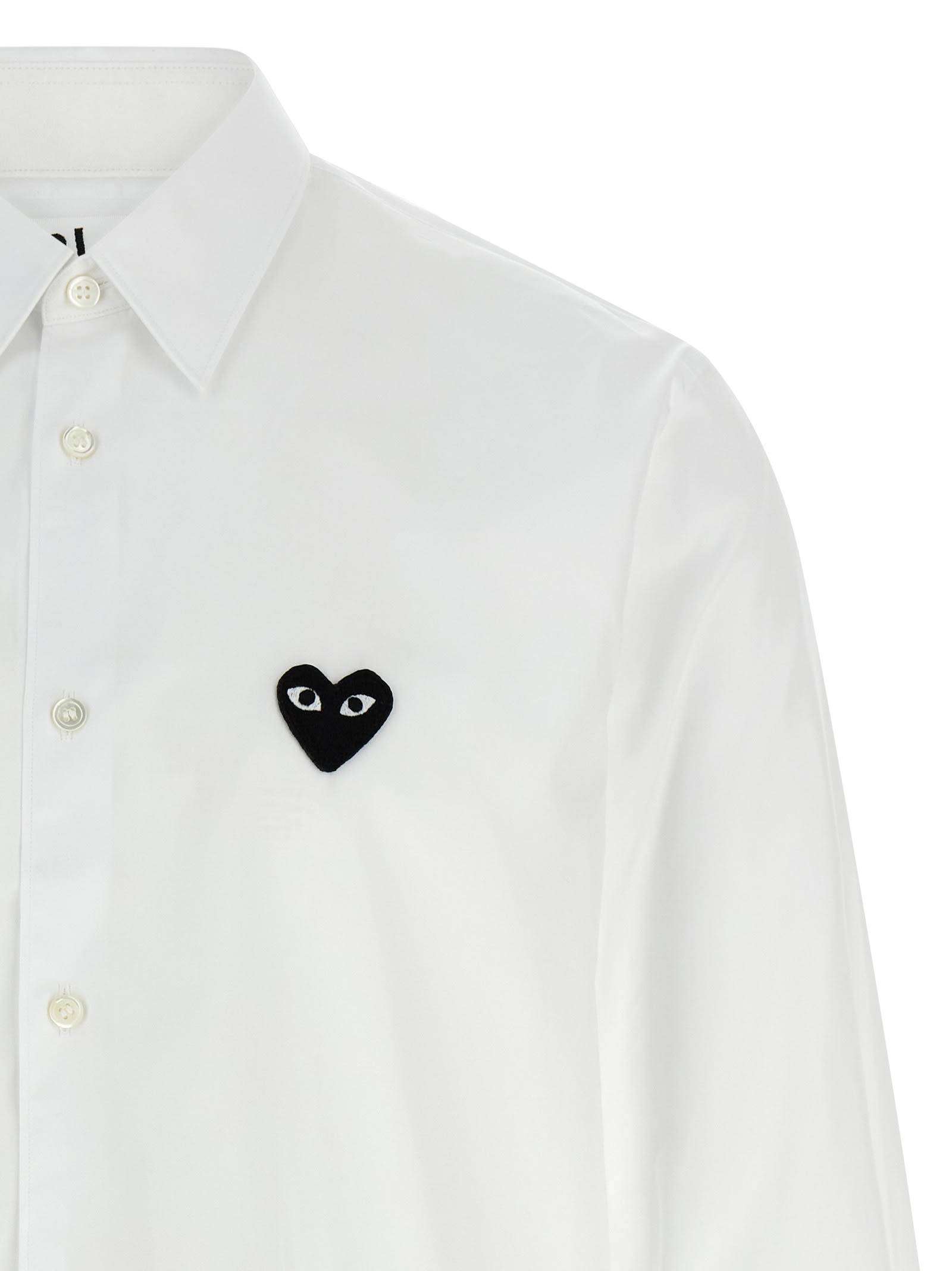 Comme Des Garçons Play Black Heart Shirt In White