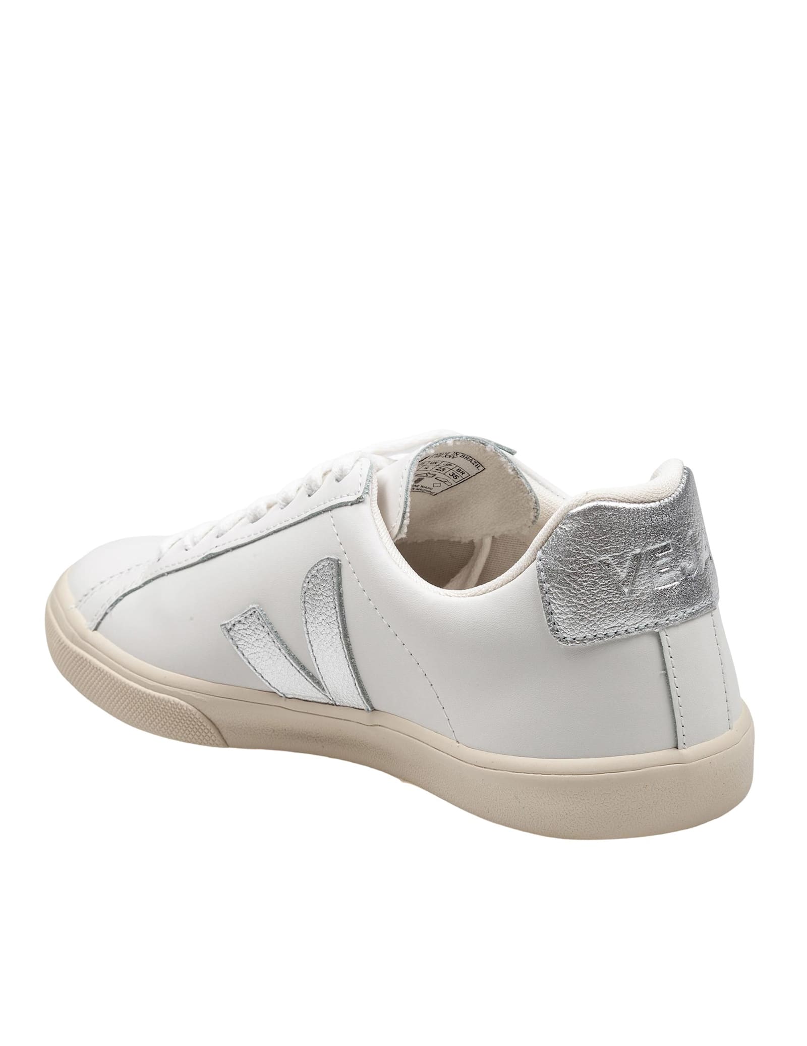 Veja Esplar Chrome-free Leather Sneakers White/silver In White