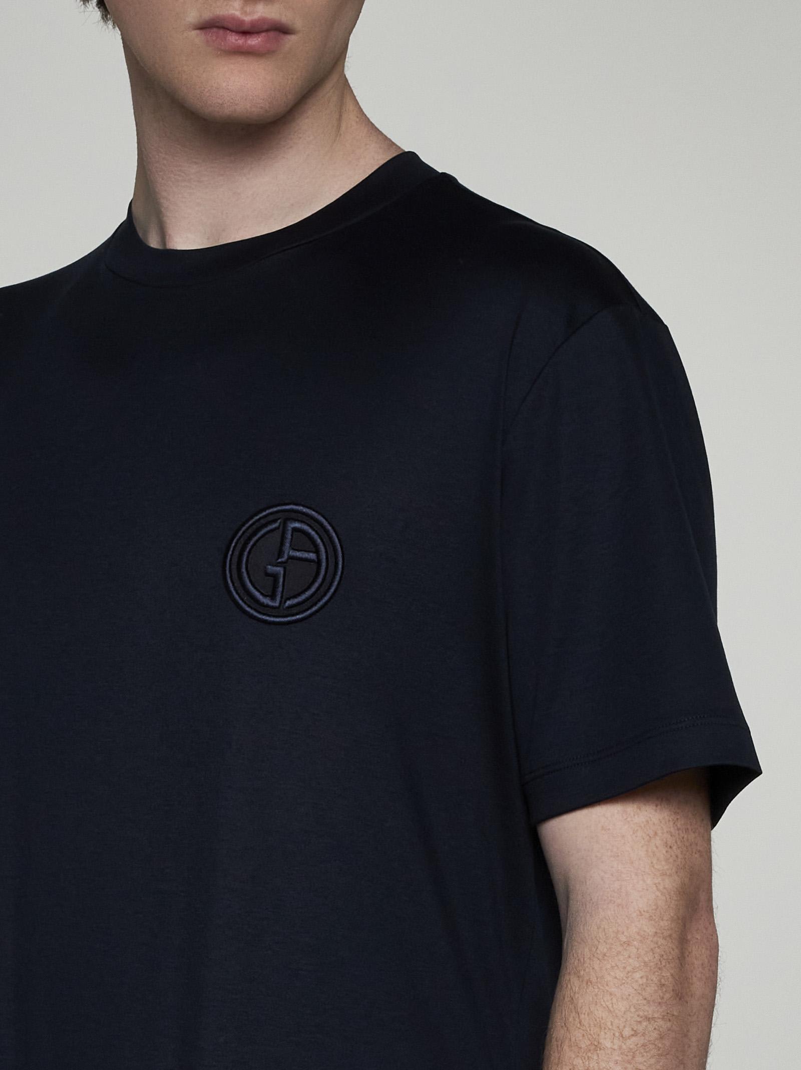 Shop Giorgio Armani Logo Cotton T-shirt In Ubwf