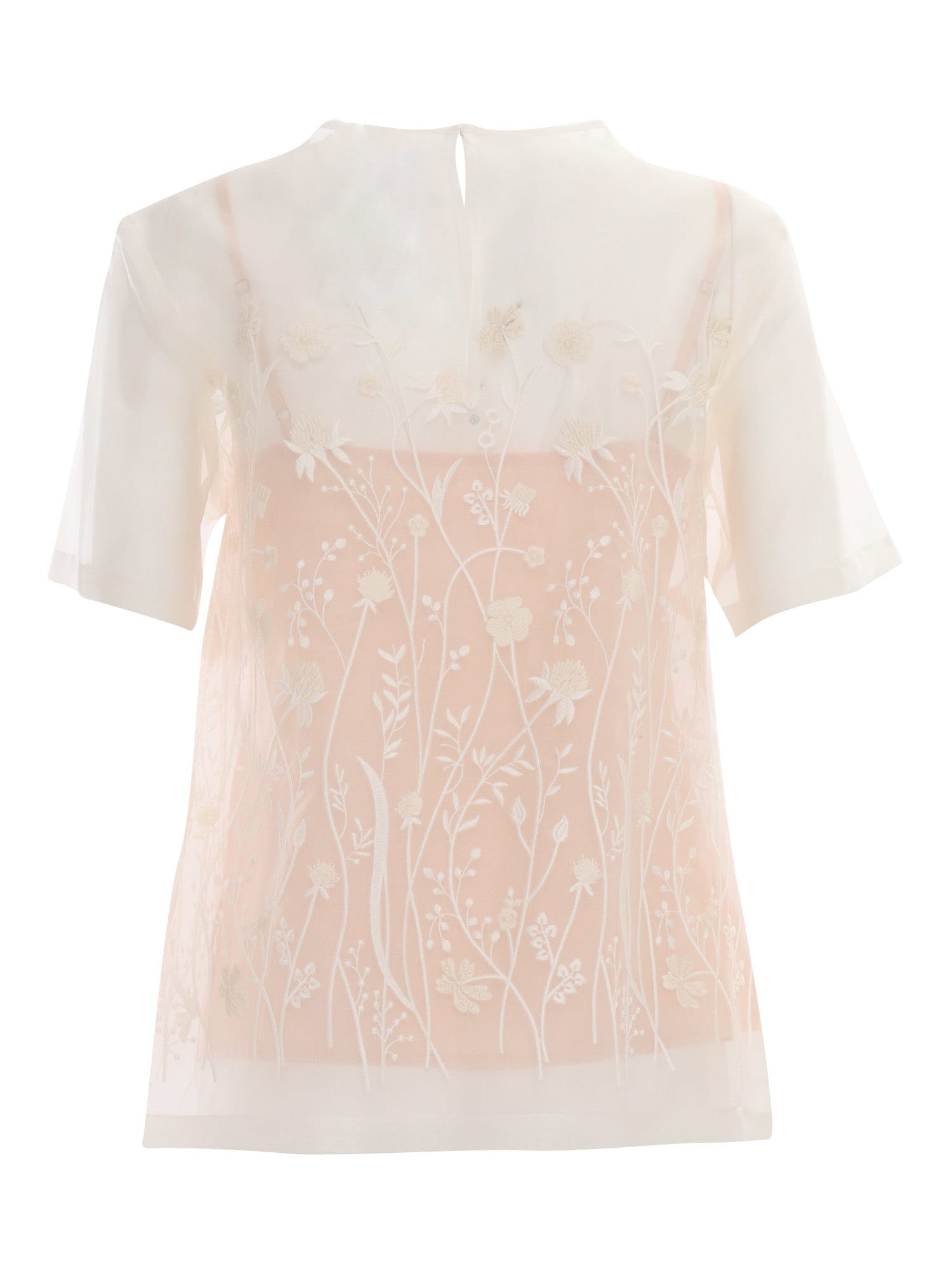 P.a.r.o.s.h Blusa Sovrapposta Beige In White