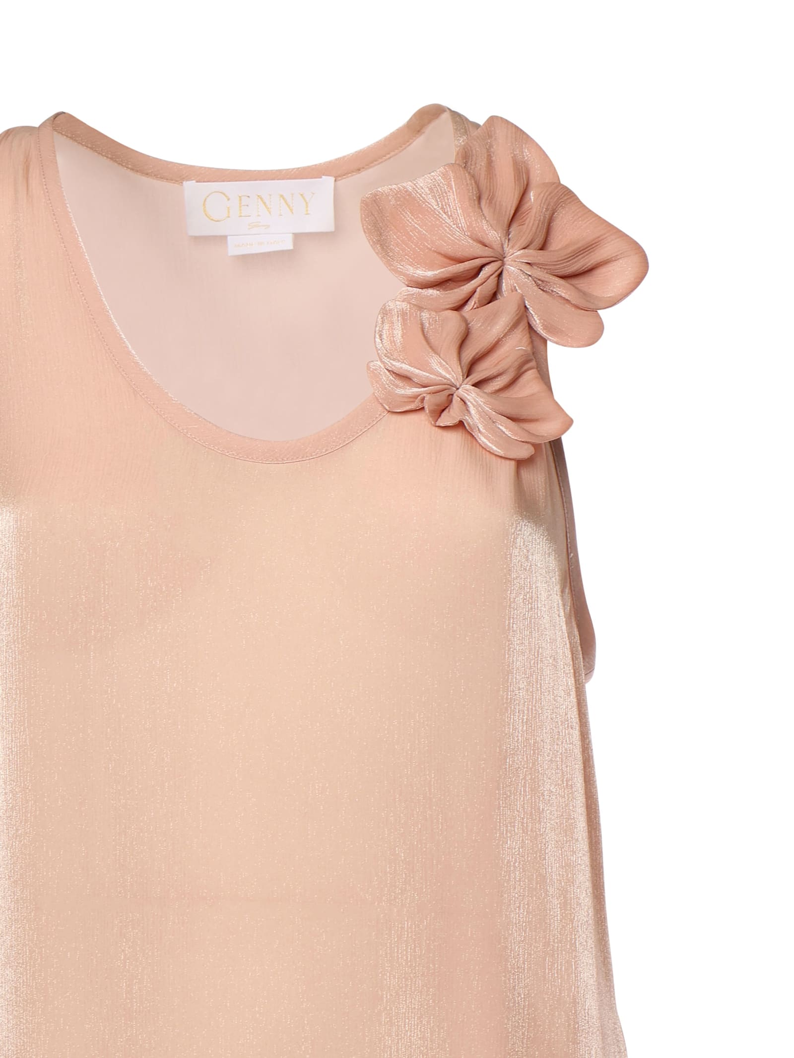 Shop Genny Top With Three-dimensional Orchids In Pink