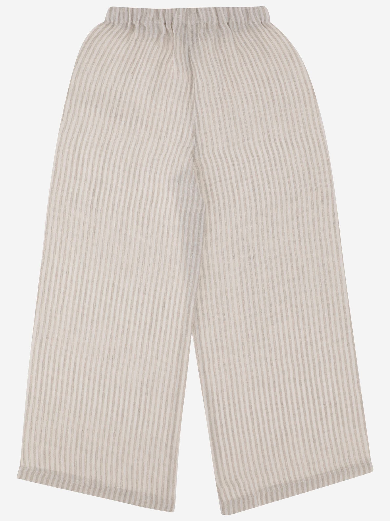 Il Gufo Linen Pants With Striped Pattern In Grey