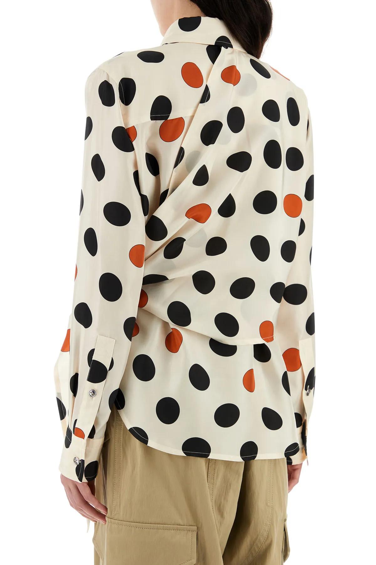 Shop Bottega Veneta Printed Silk Shirt In Bianco