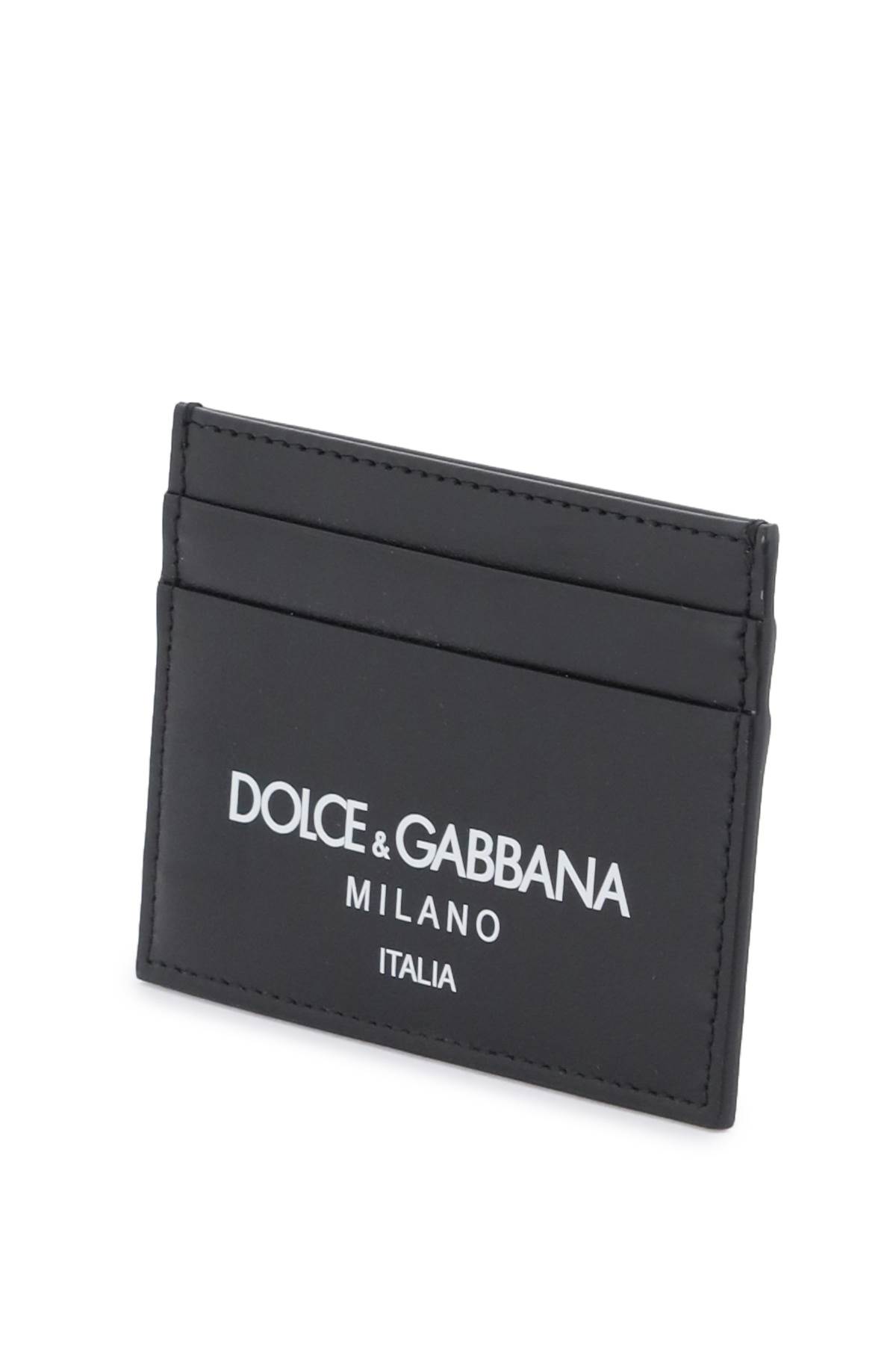 Shop Dolce & Gabbana Logo Leather Cardholder In Black