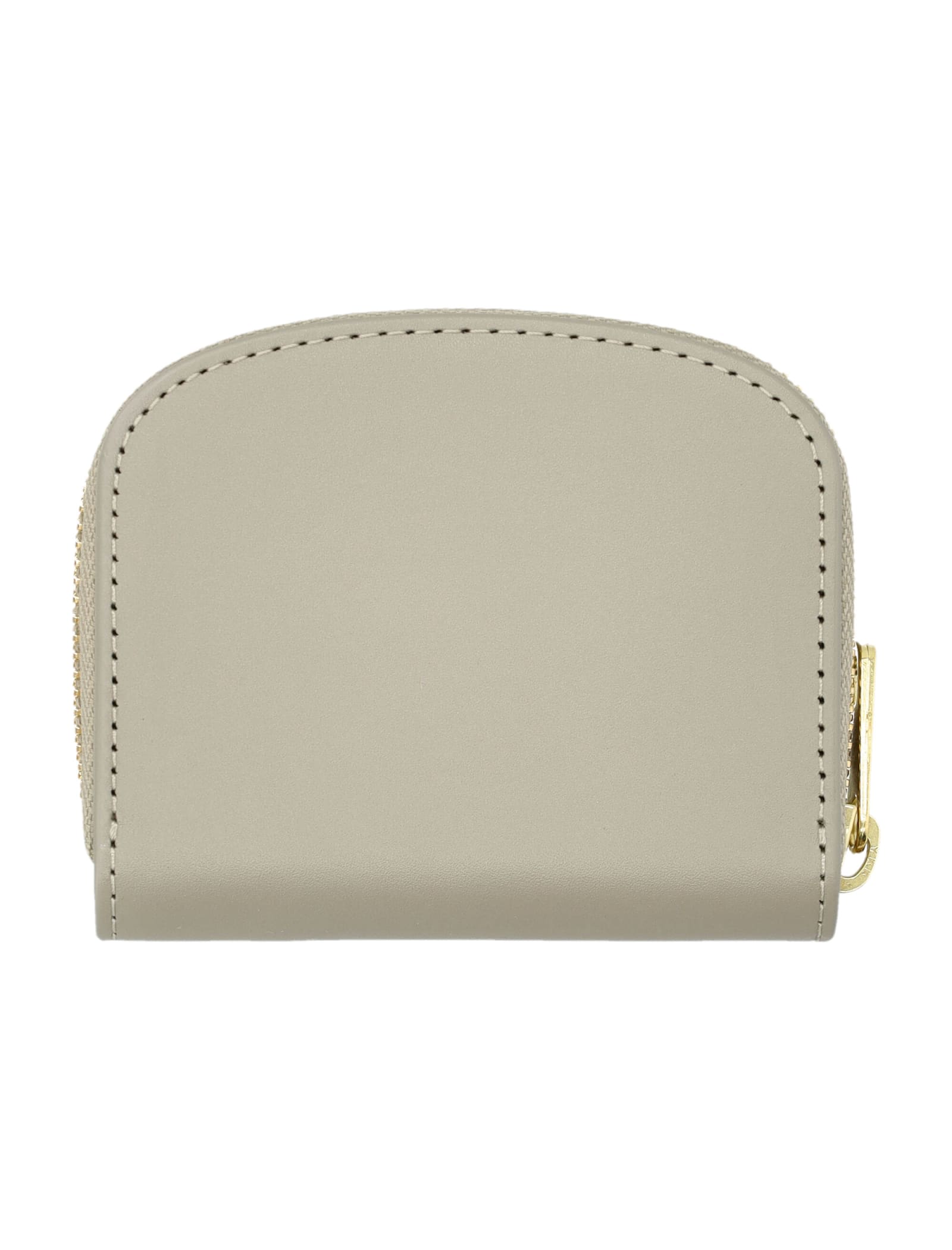 Shop Apc Compact Demi-lune Mini In Green Taupe