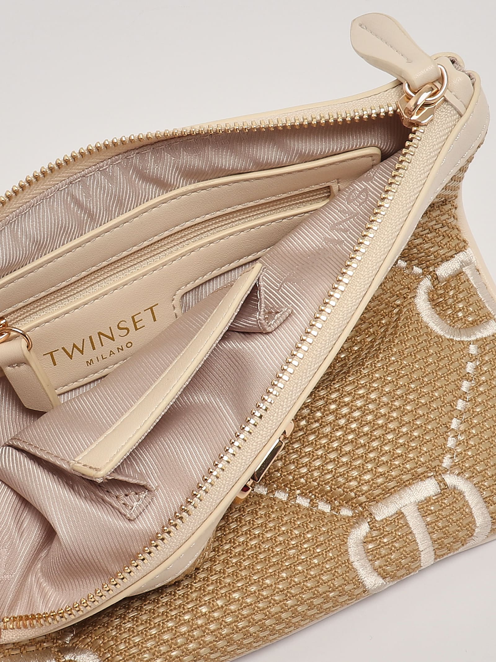 Shop Twinset Poliester Clutch In Neve