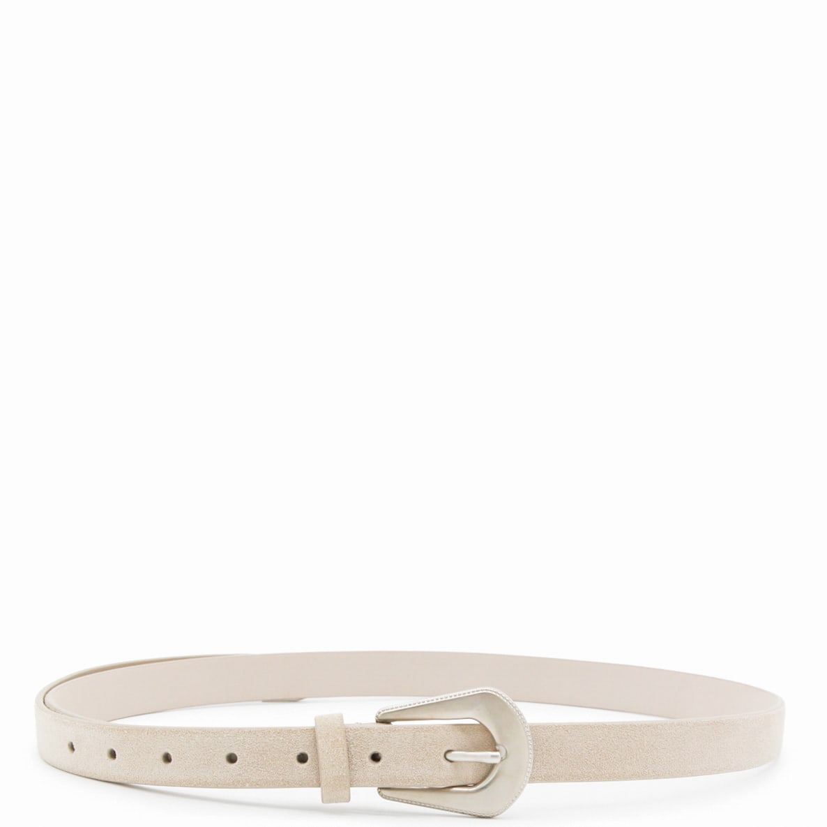Brunello Cucinelli Beige Leather Belt In Neutral