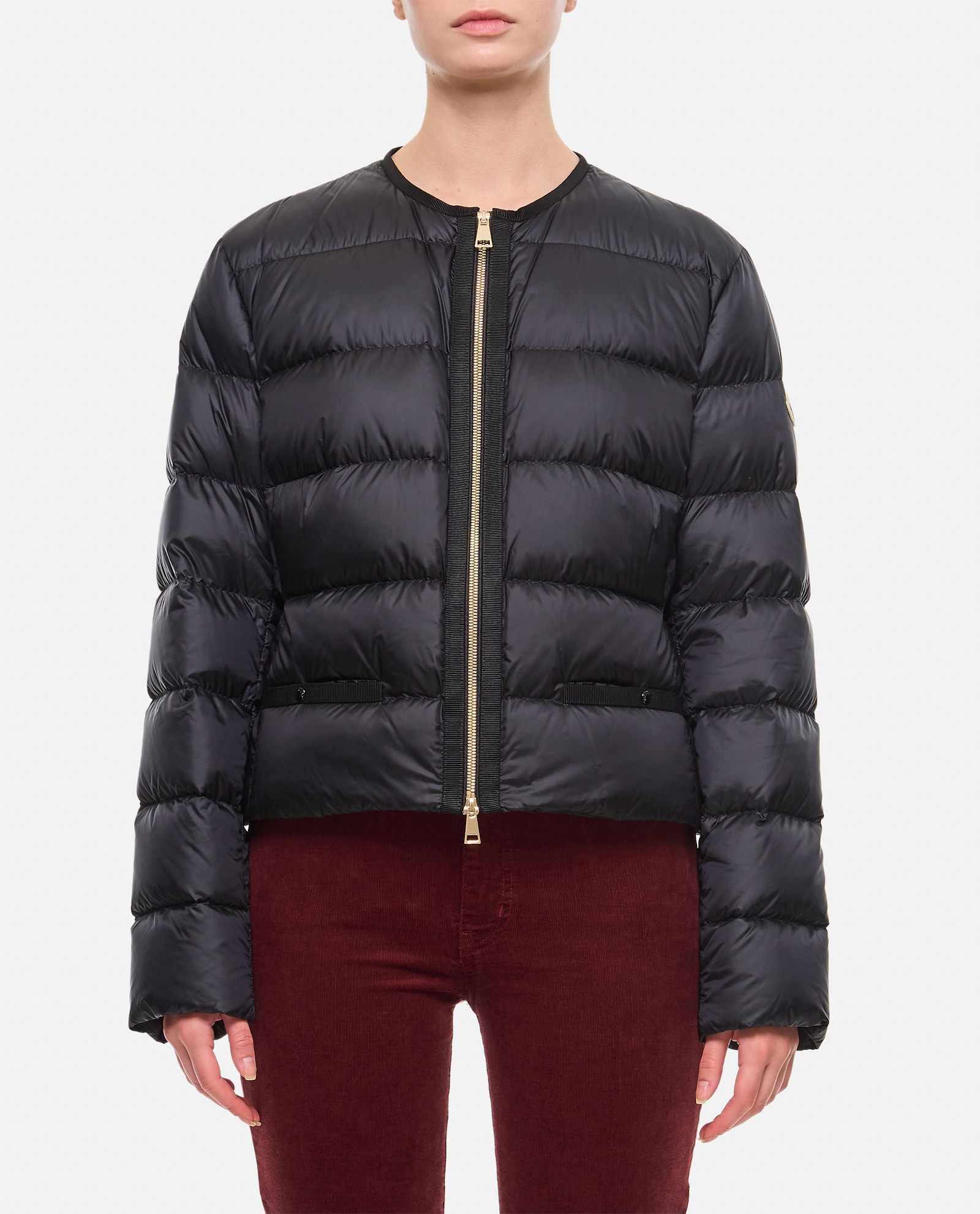 Shop Moncler Laurine Zipped Short Down Jacket In Black