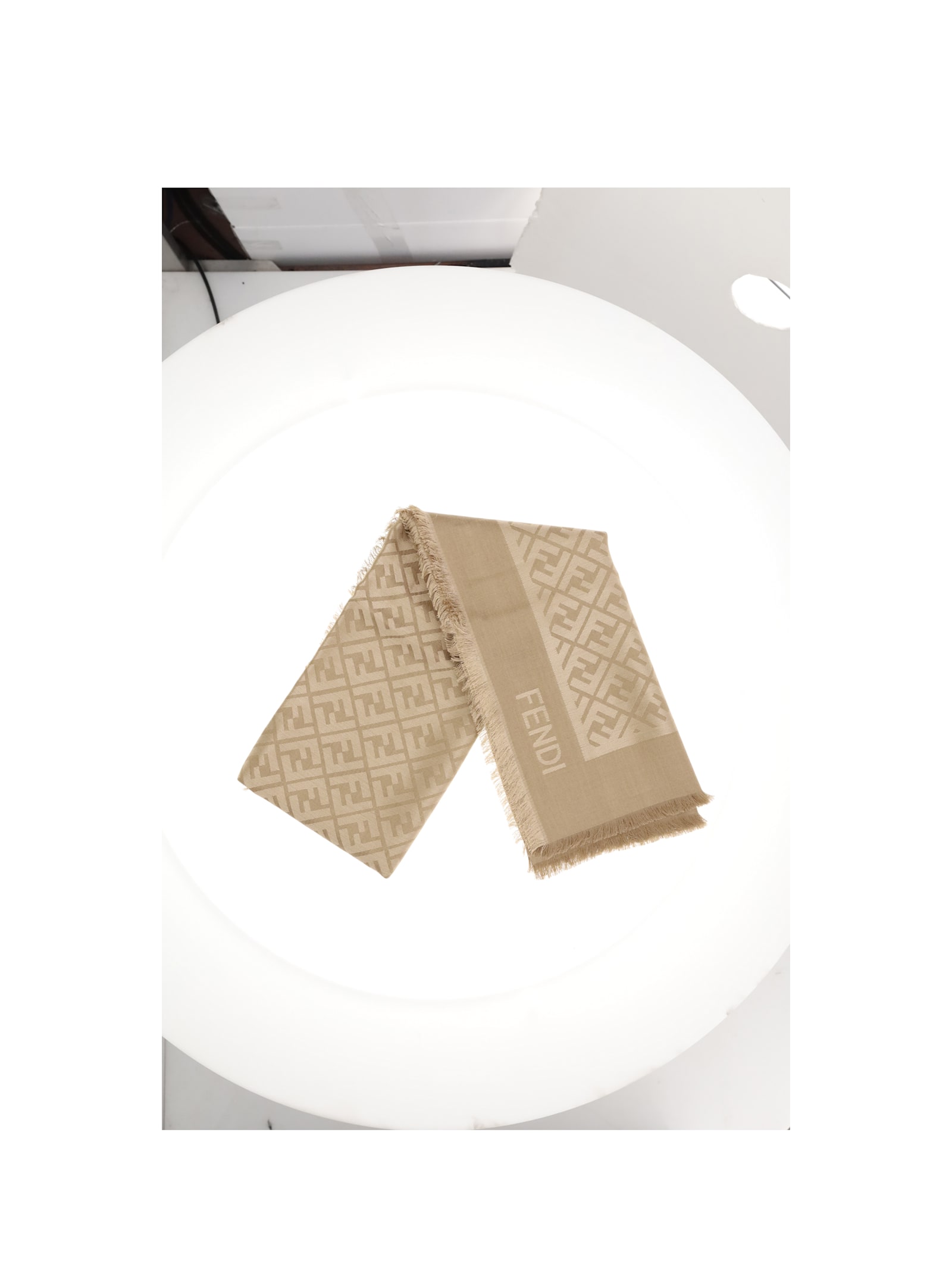 Fendi Silk Ff Shawl In Brown