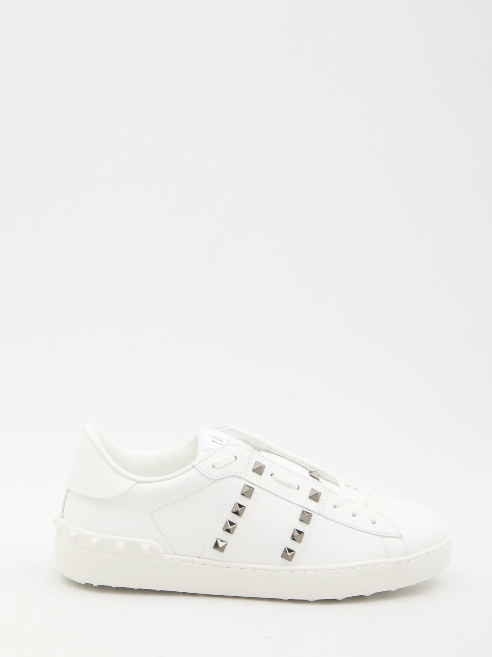 Shop Valentino Rockstud Untitled Sneakers In White