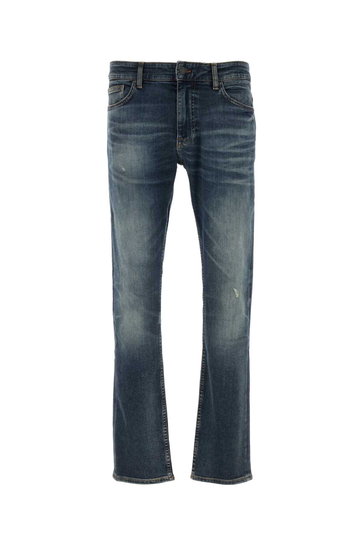 Hugo Boss Blue Straight-leg Jeans In Navy
