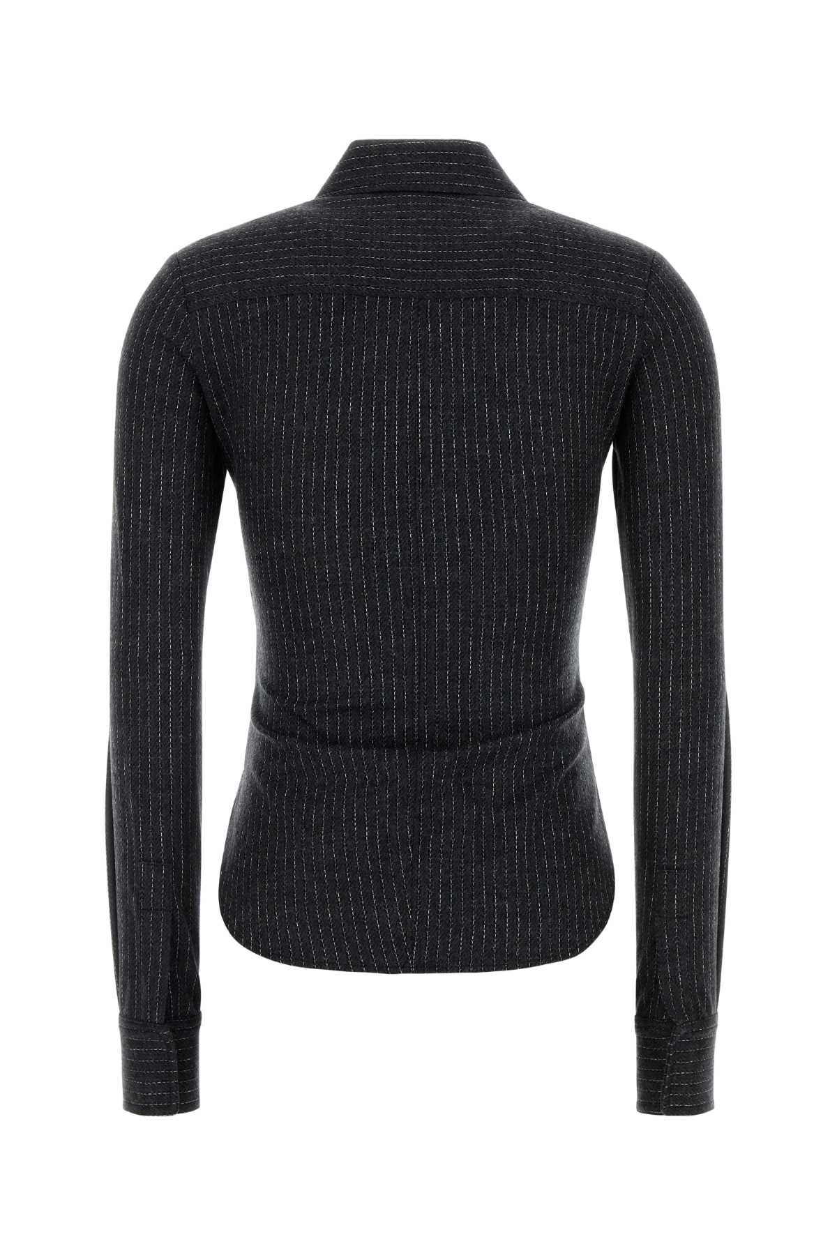 Isabel Marant Embroidered Wool Blend Shirt In Gray