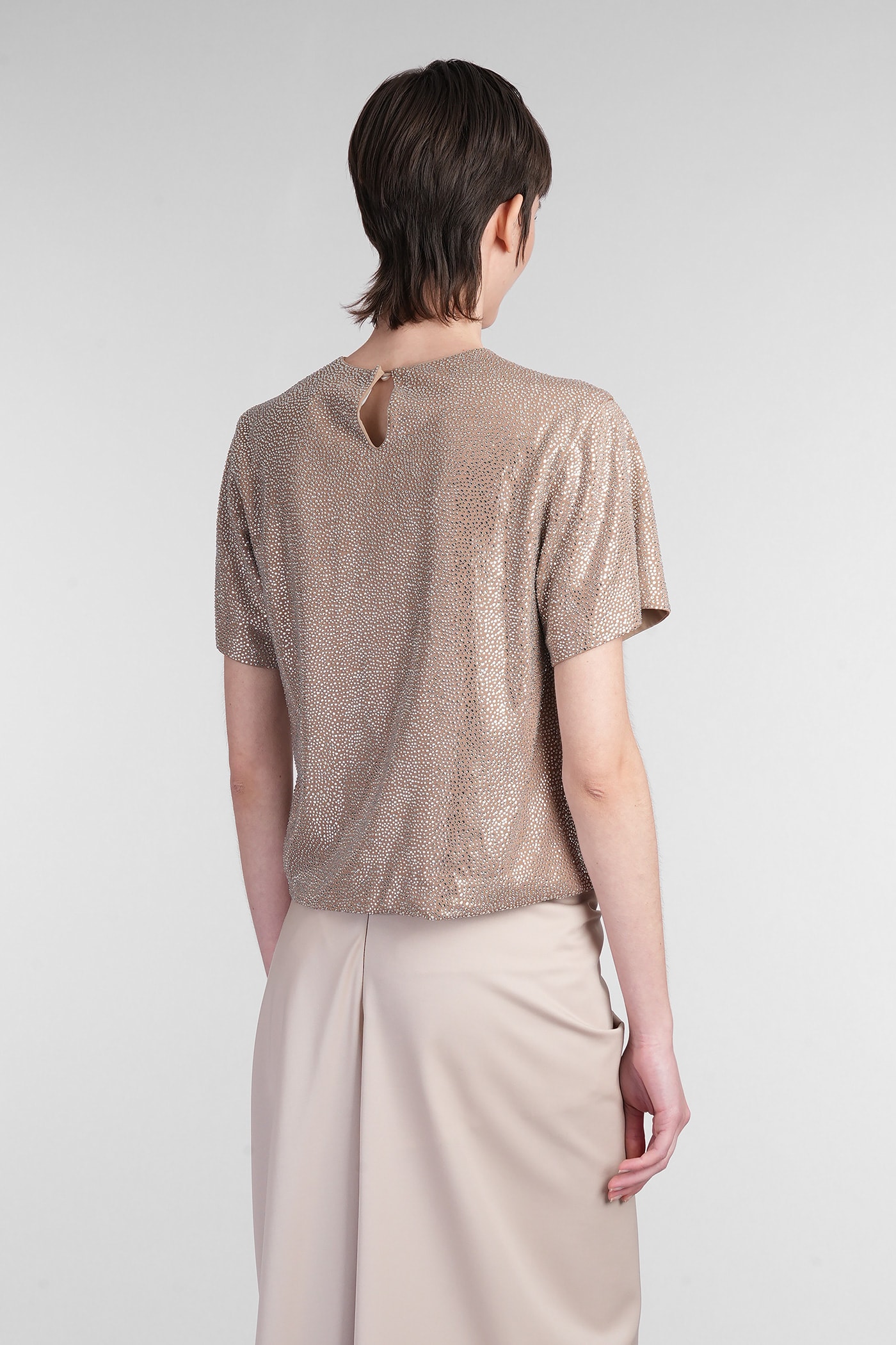 Giuseppe Di Morabito Crystal-embellished T-shirt In Beige