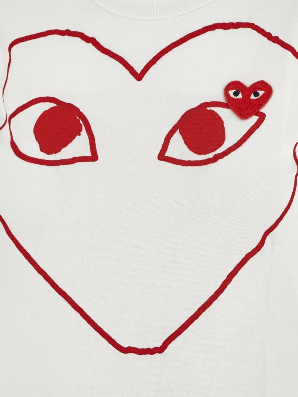 COMME DES GARÇONS PLAY EMBROIDERED HEART POLO 