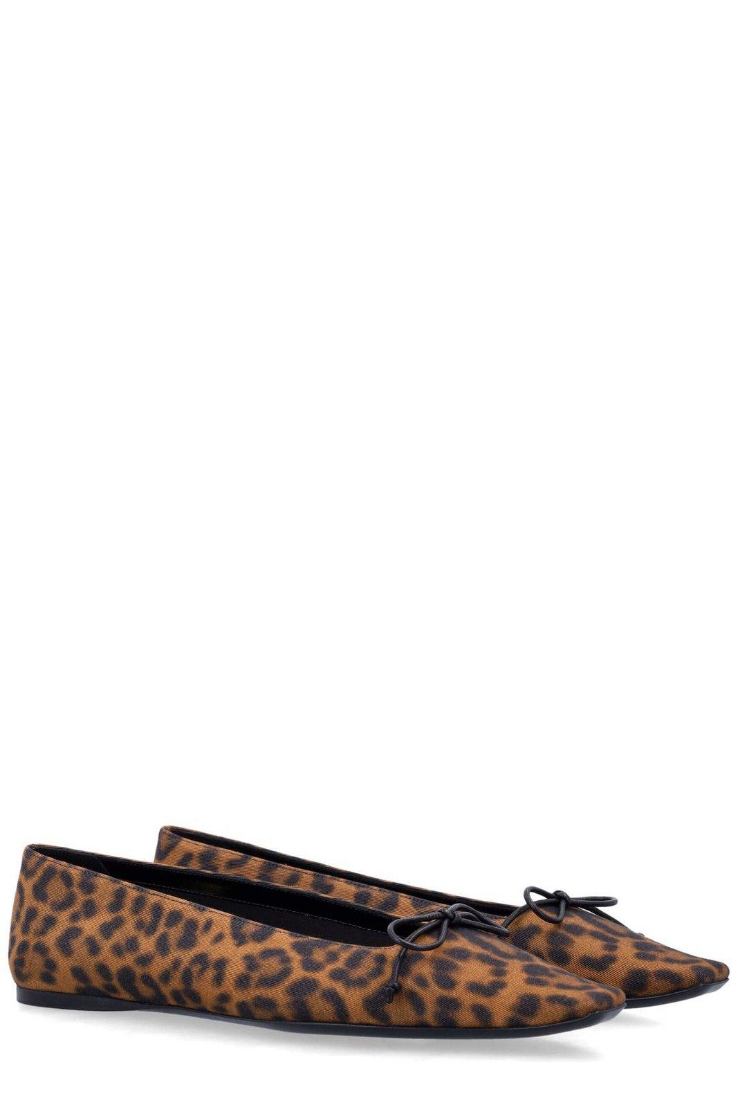Saint Laurent Leopard Print Slip On Ballet Flats