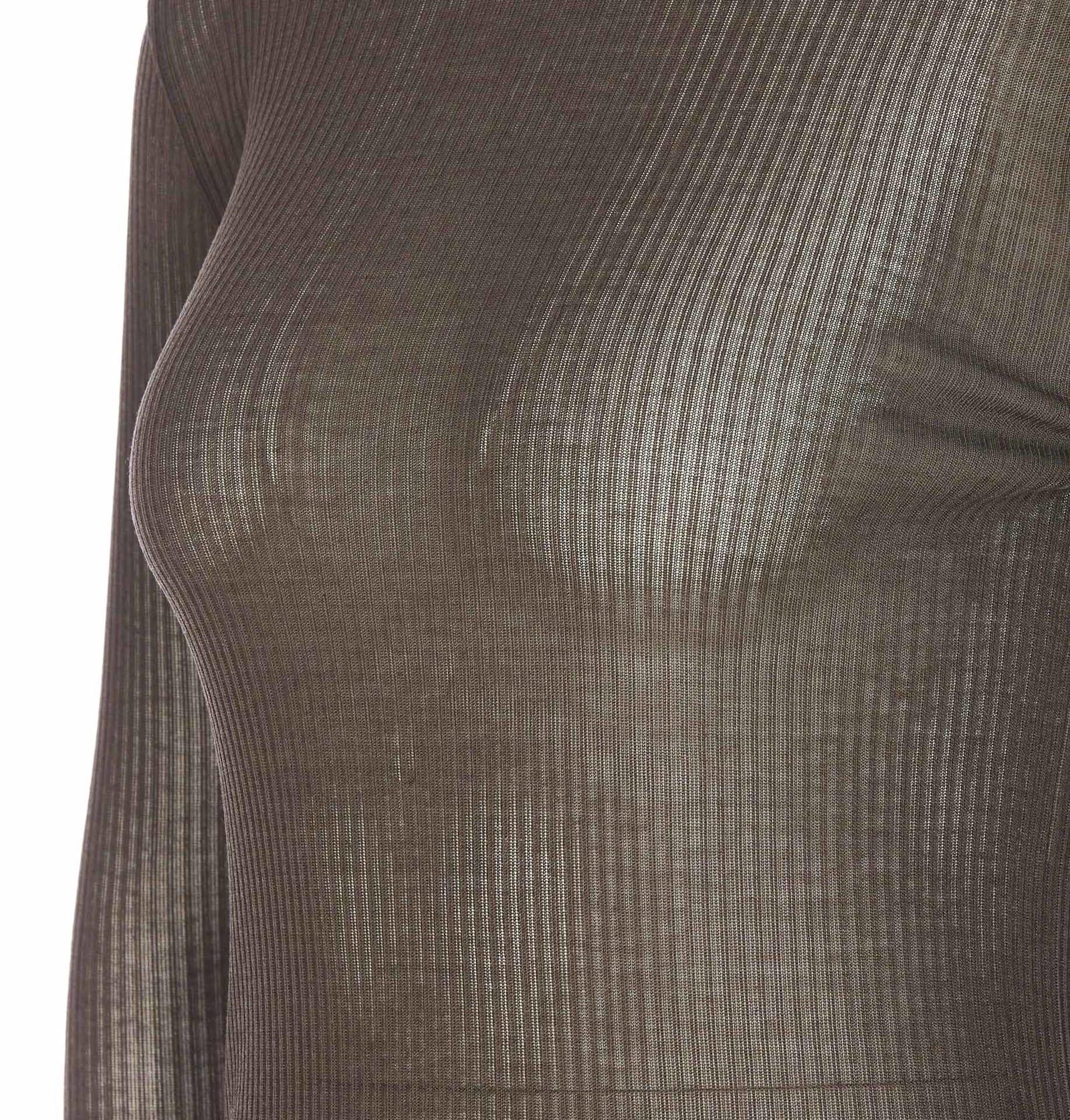 Shop Lemaire Seamless High Neck Top In Brown