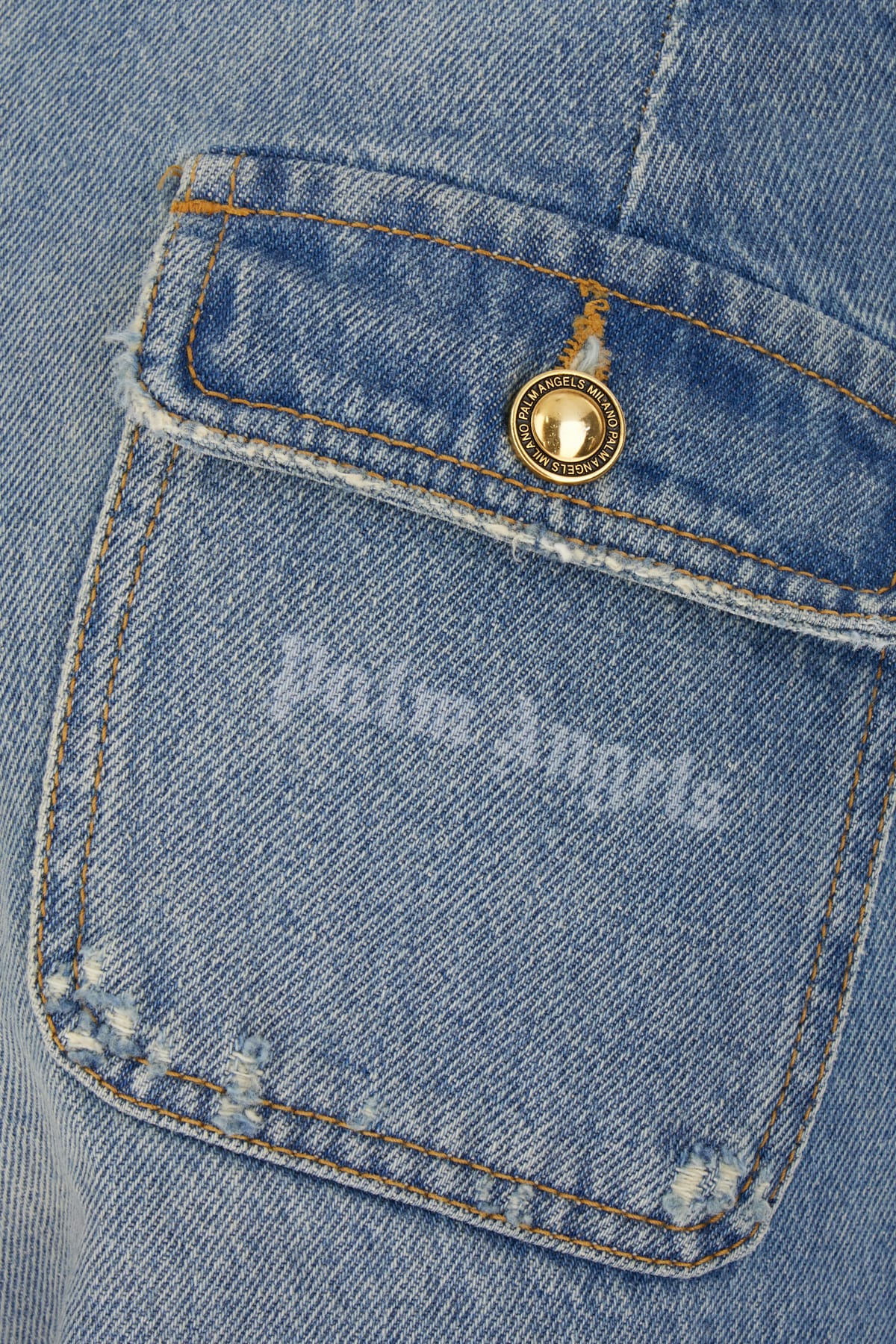 Shop Palm Angels Denim Jeans In 4040