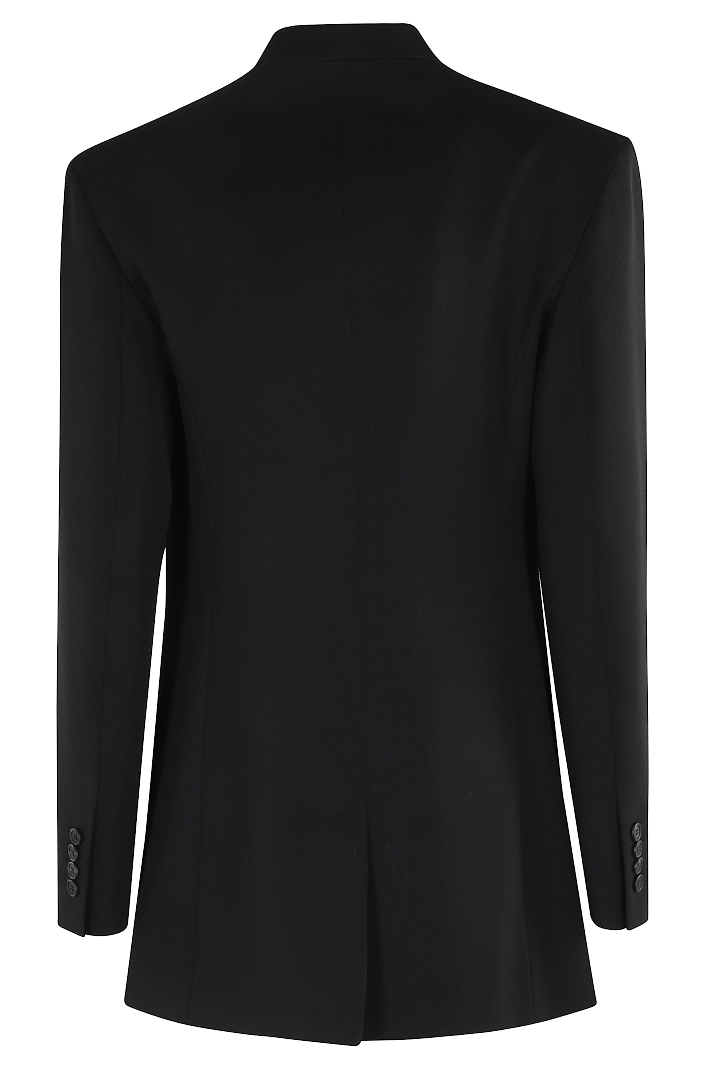 Attico Tailored Jacket With Back Vent And Flap Pockets In Black