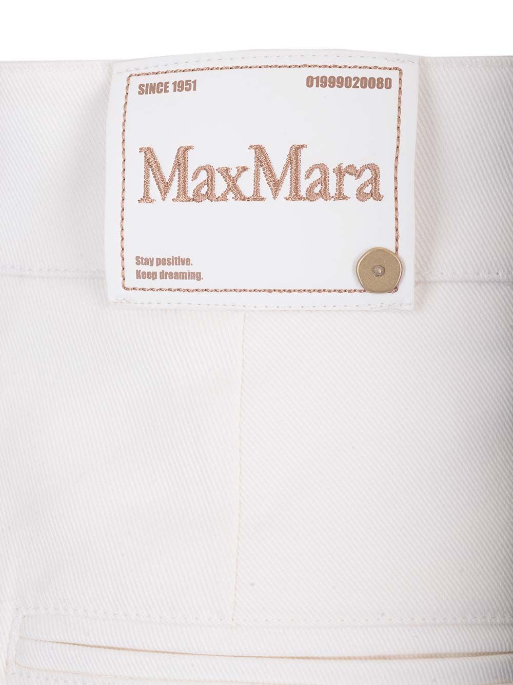 'S MAX MARA MARIANNA WHITE COTTON TROUSERS