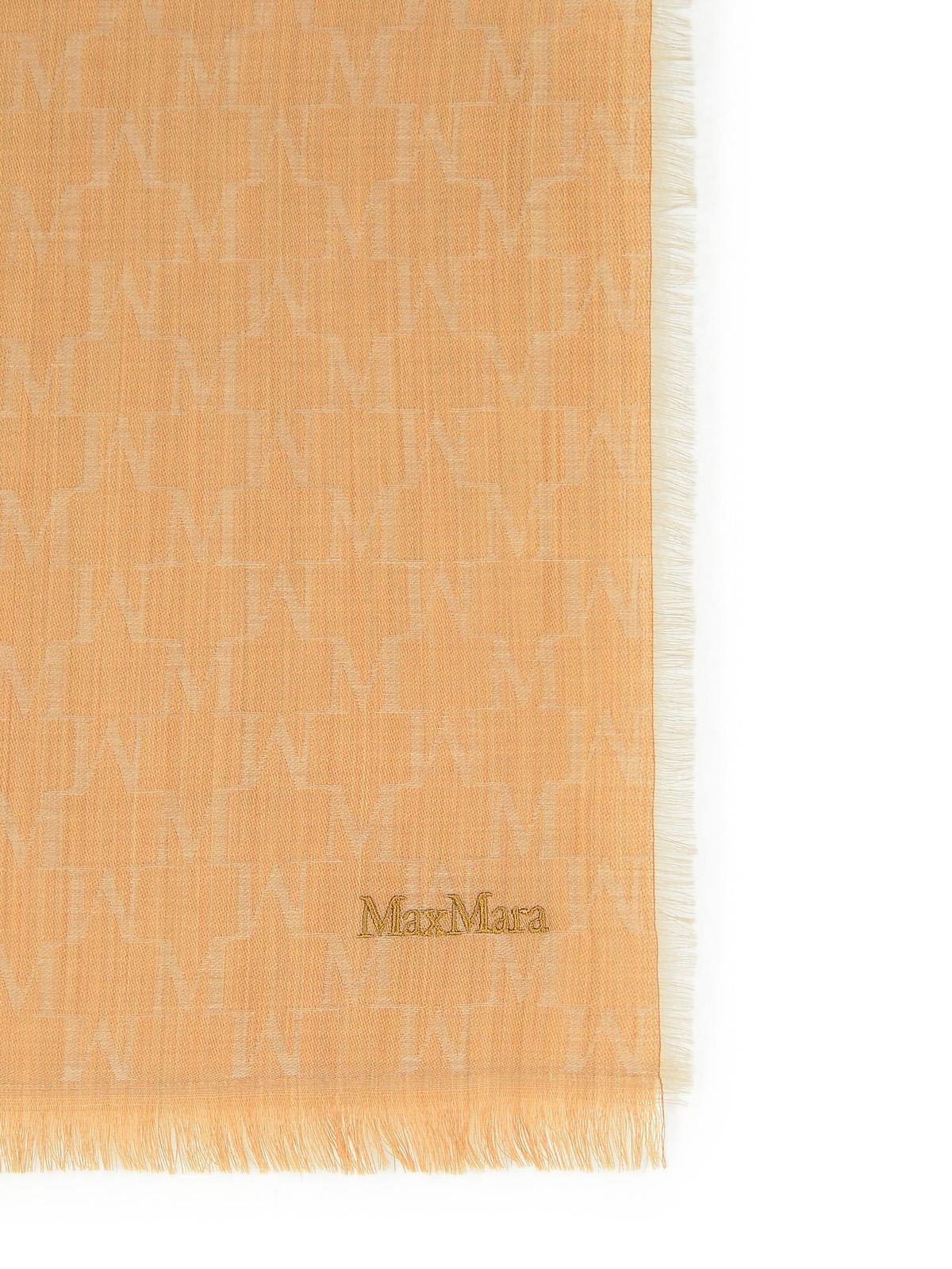Max Mara Magico Camel Virgin Wool Scarf In Orange