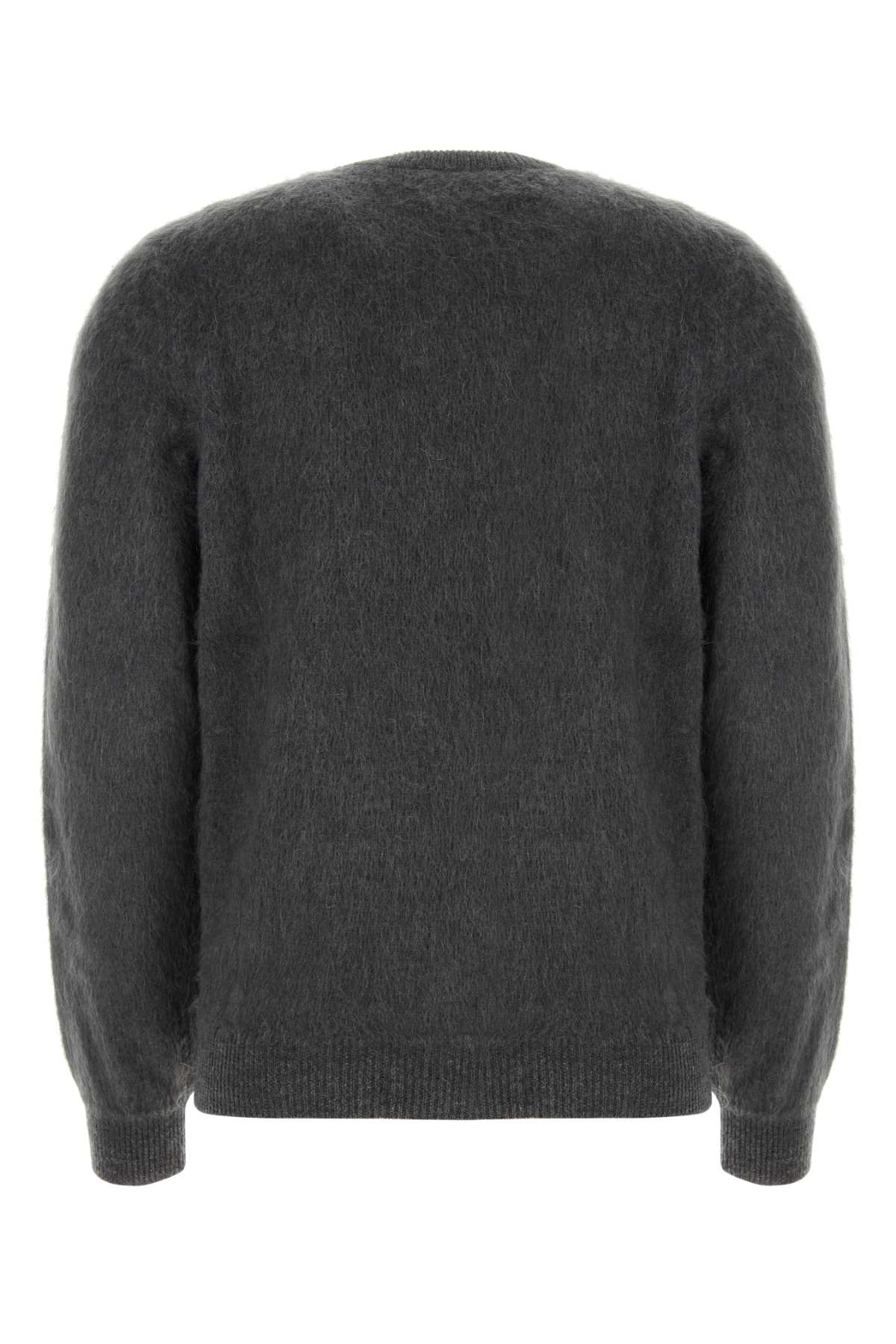 Shop Fendi Embroidered Wool Blend Sweater In Peltroflannel