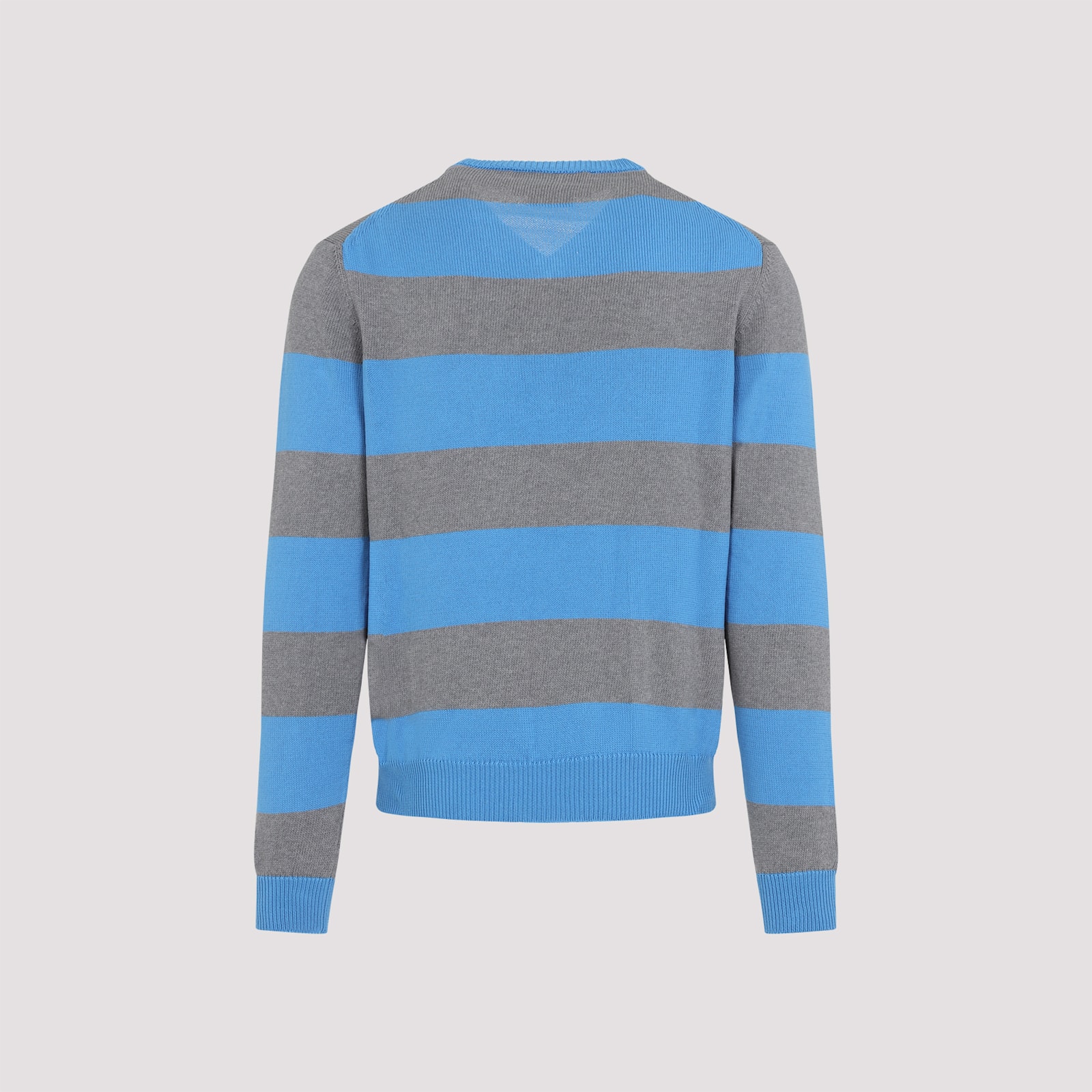 Marni Blue Stripe Sweater With Argyle Motif In Azure