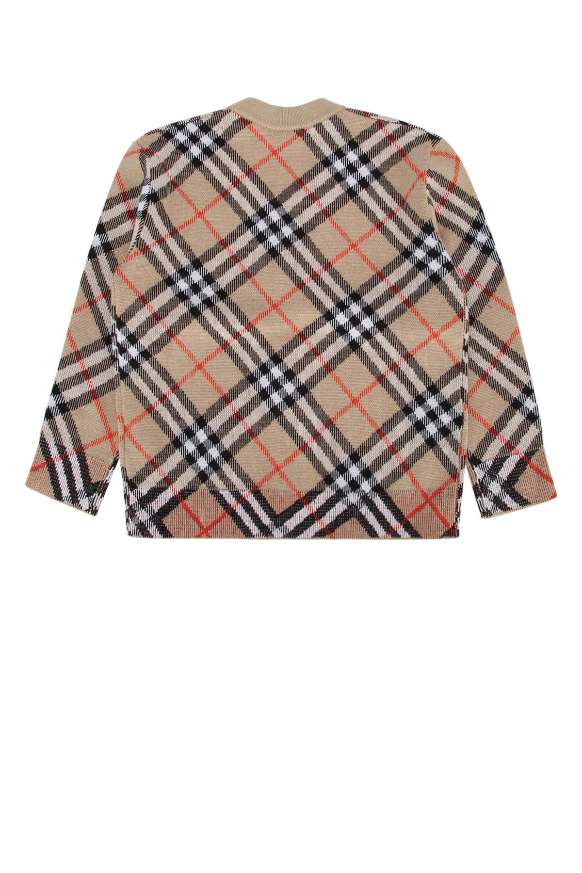 Burberry Check Wool Cardigan In Sandipcheck