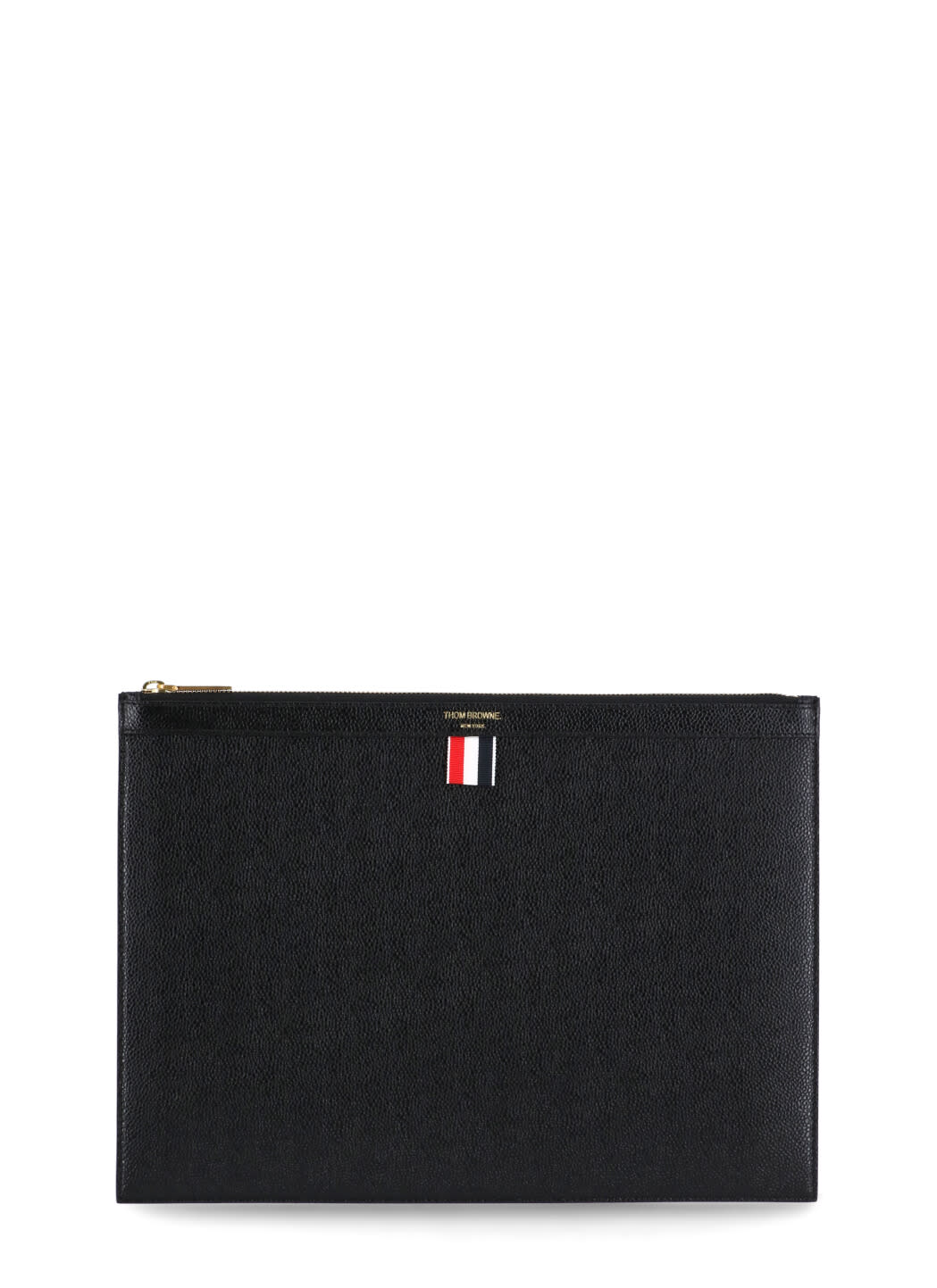 Thom Browne Small Zipper Tablet Holder In Black