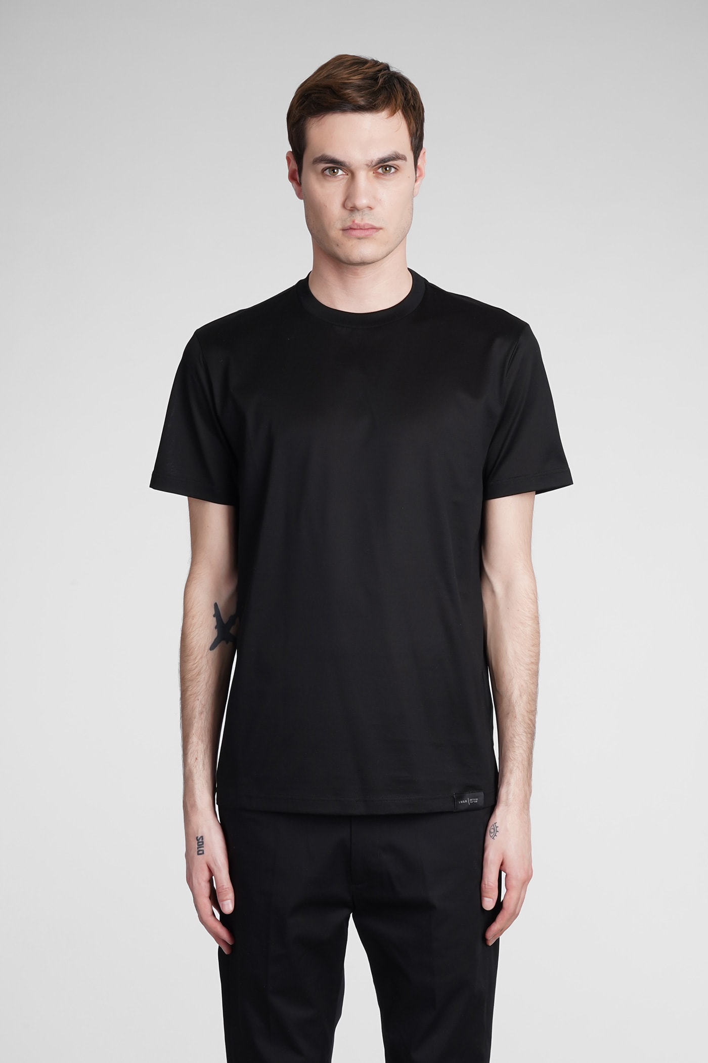 T-shirt In Black Cotton