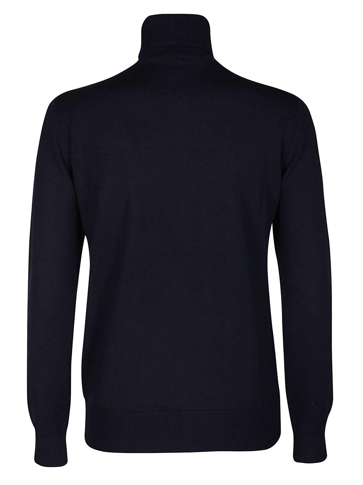 Shop Apc Fine Knit Turtleneck Jumper In Iak Dark Navy