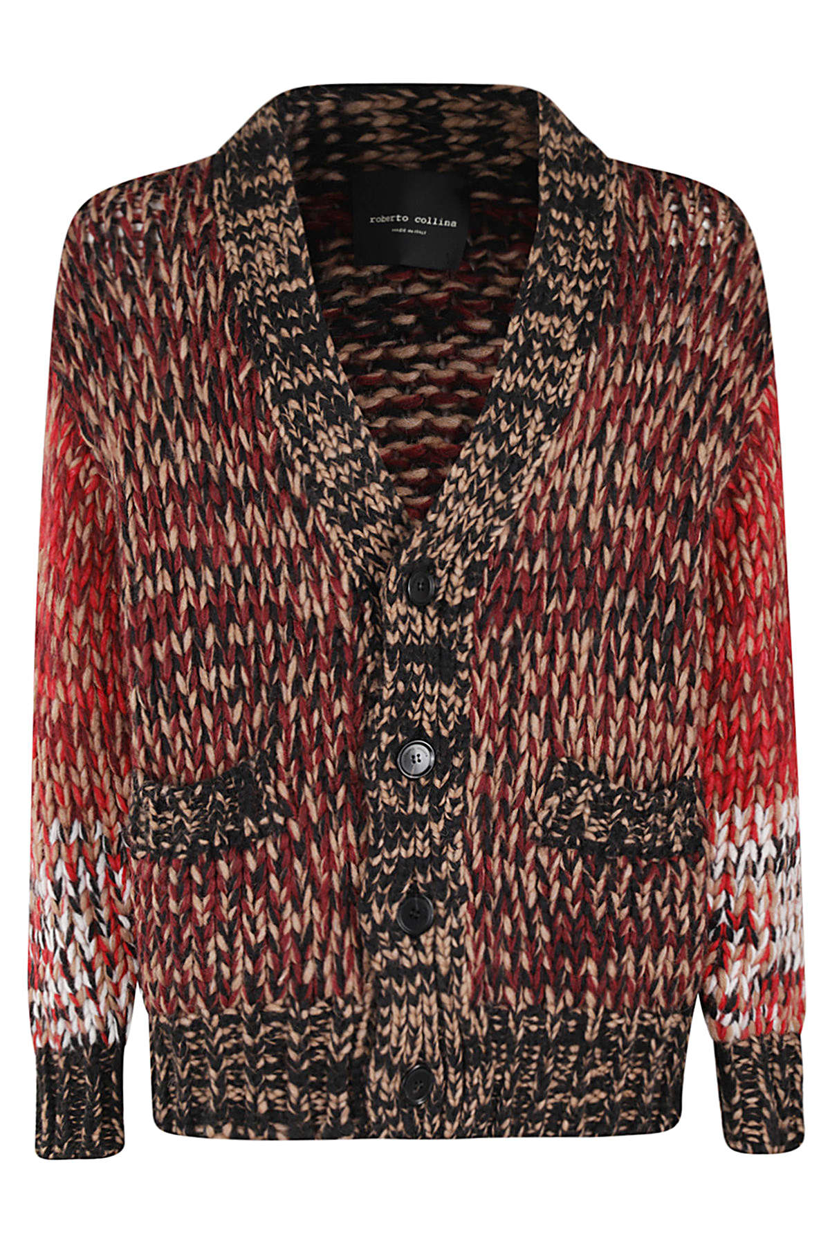 Shop Roberto Collina Cardigan ml Lana Alpaca In Bordeaux Nero