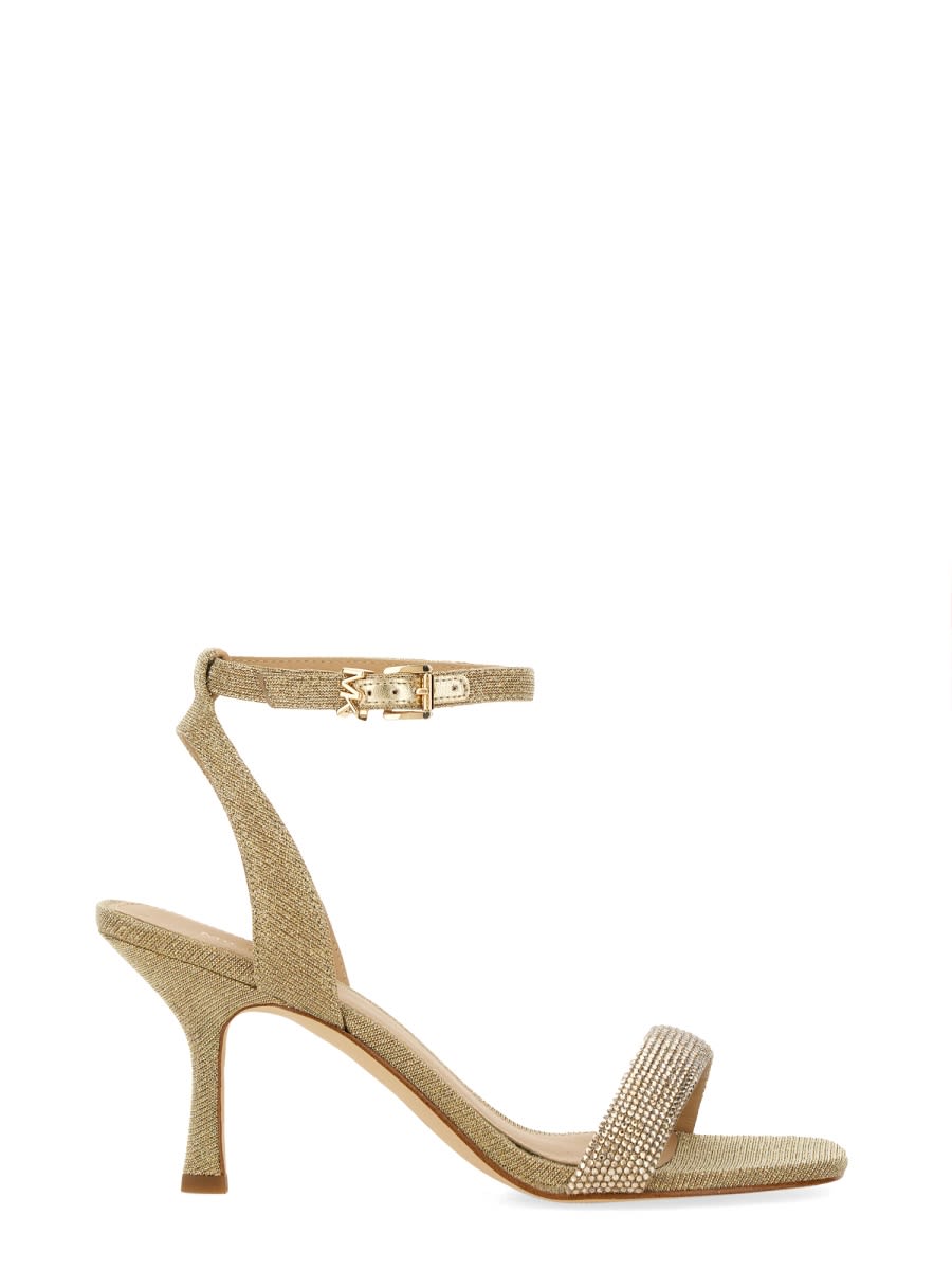 Shop Michael Kors Sandal Carrie In Gold