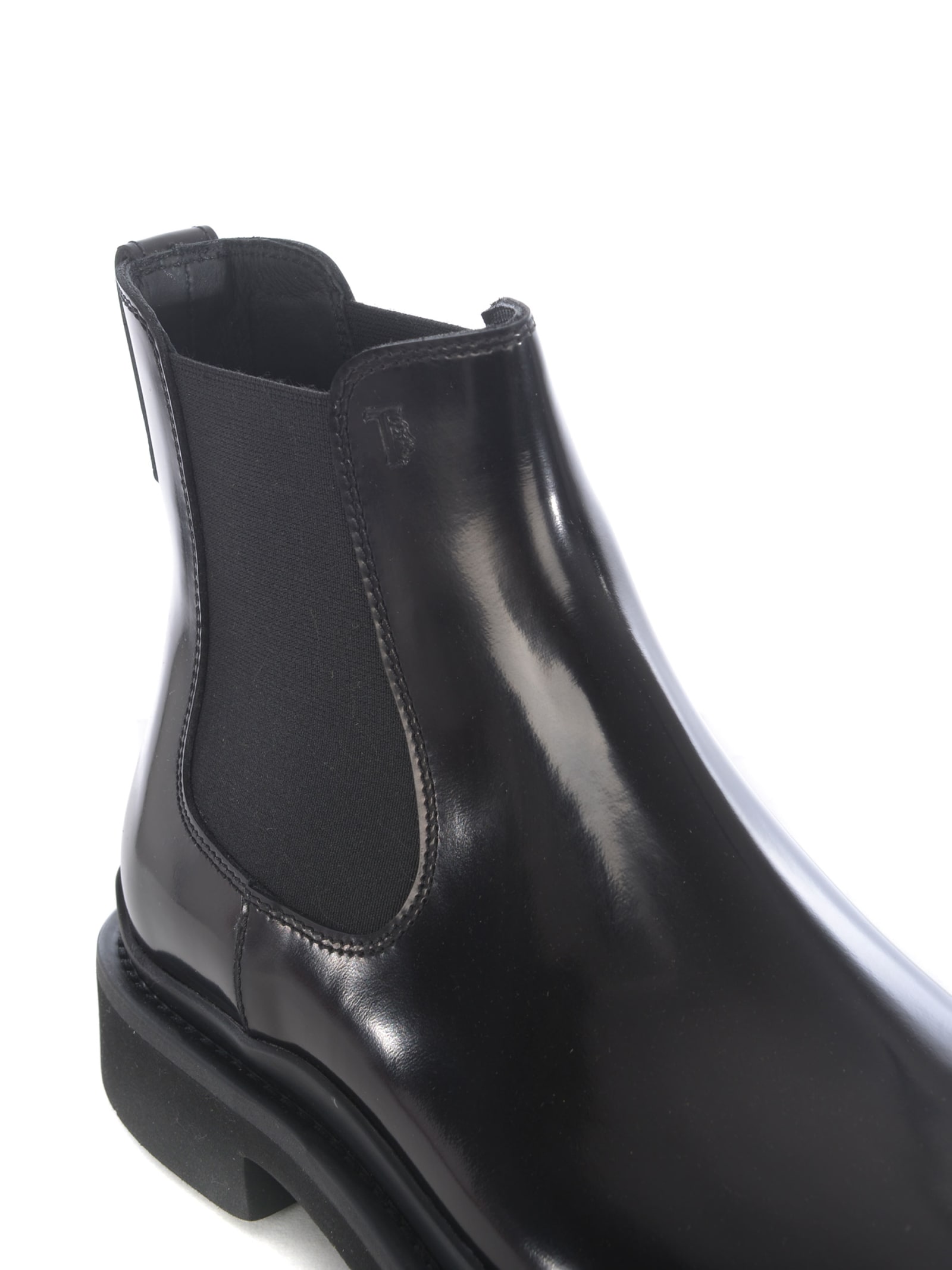 Shop Tod's Tods Ankle Boots In Shiny Leather In Nero