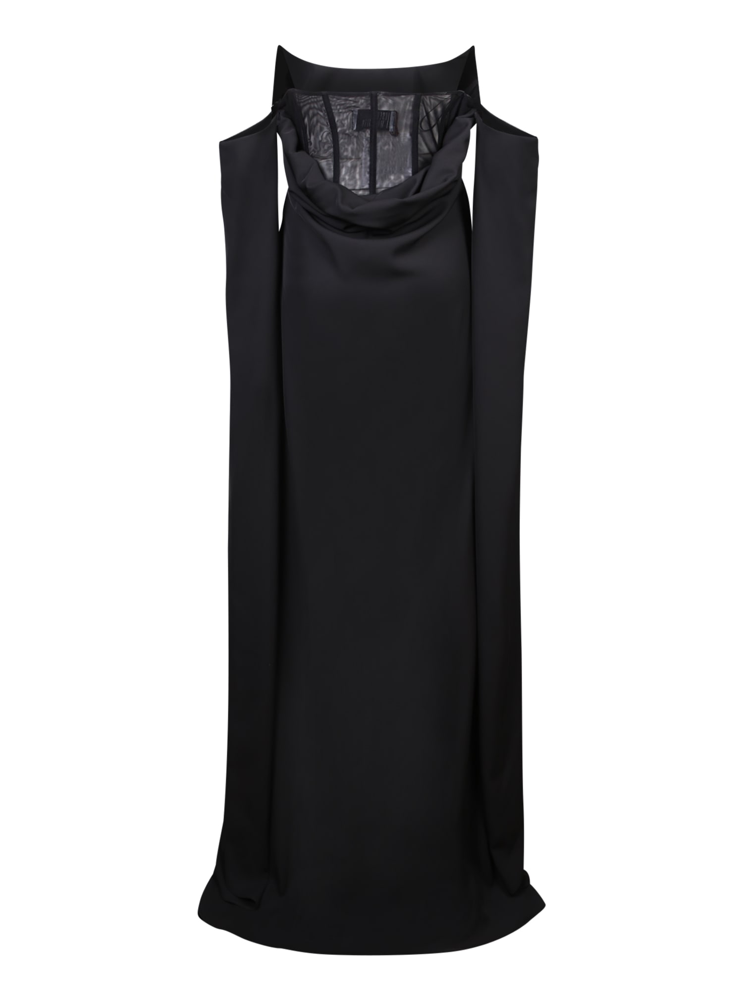 Shop Giuseppe Di Morabito Black Long Open-sleeve Dress