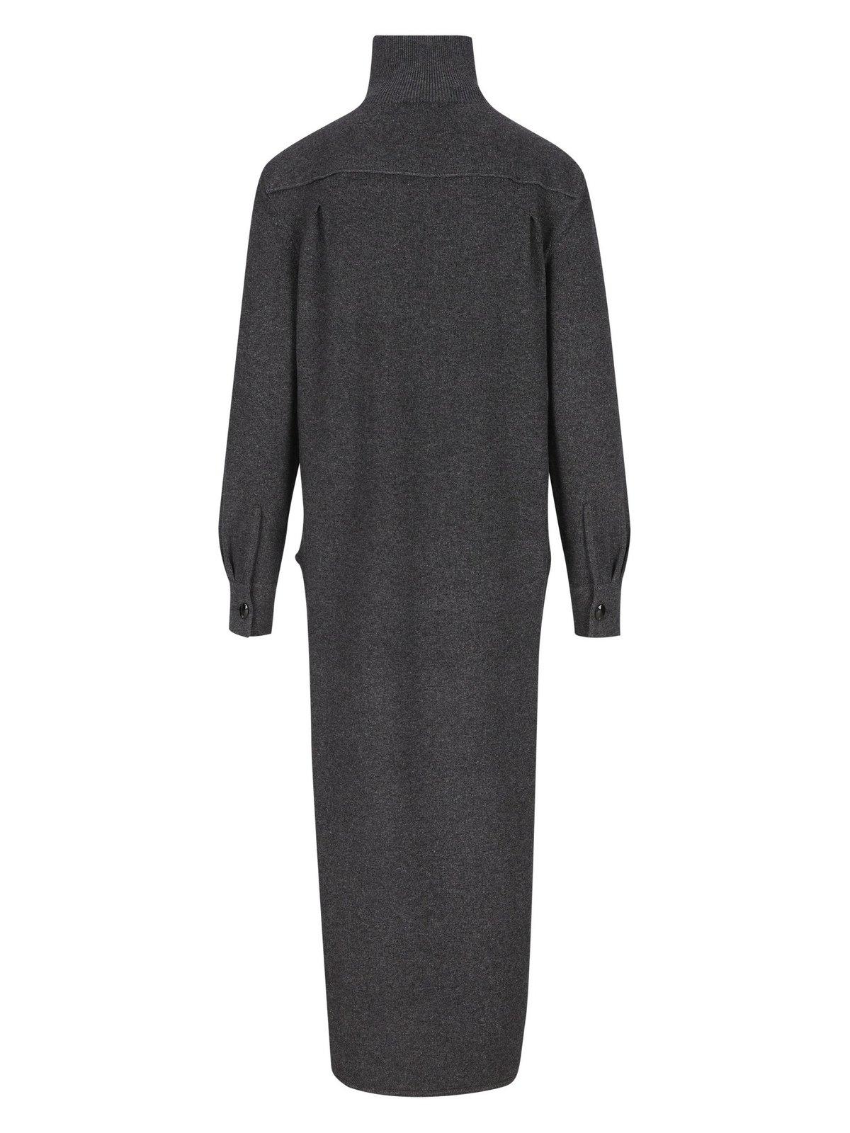 Shop Givenchy High-neck Long-sleeved Train Sweater In Grey