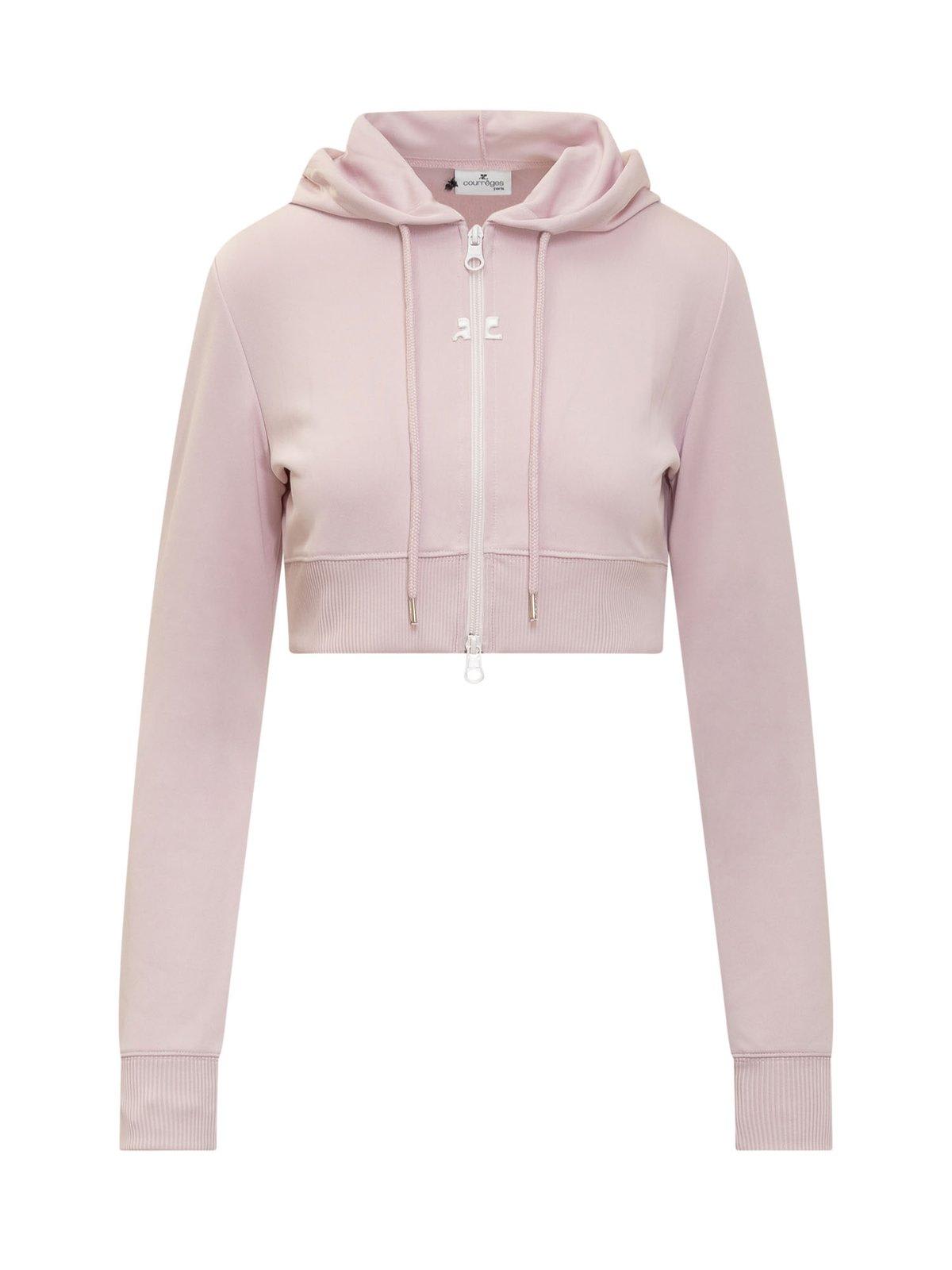 COURRÈGES CROPPED HOODED TRACK JACKET
