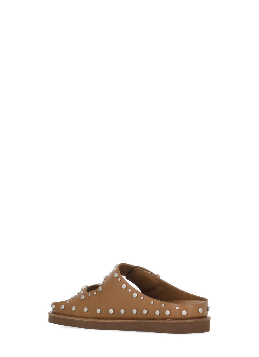 Ash Ultra Tan Leather Studded Two Bar Mules