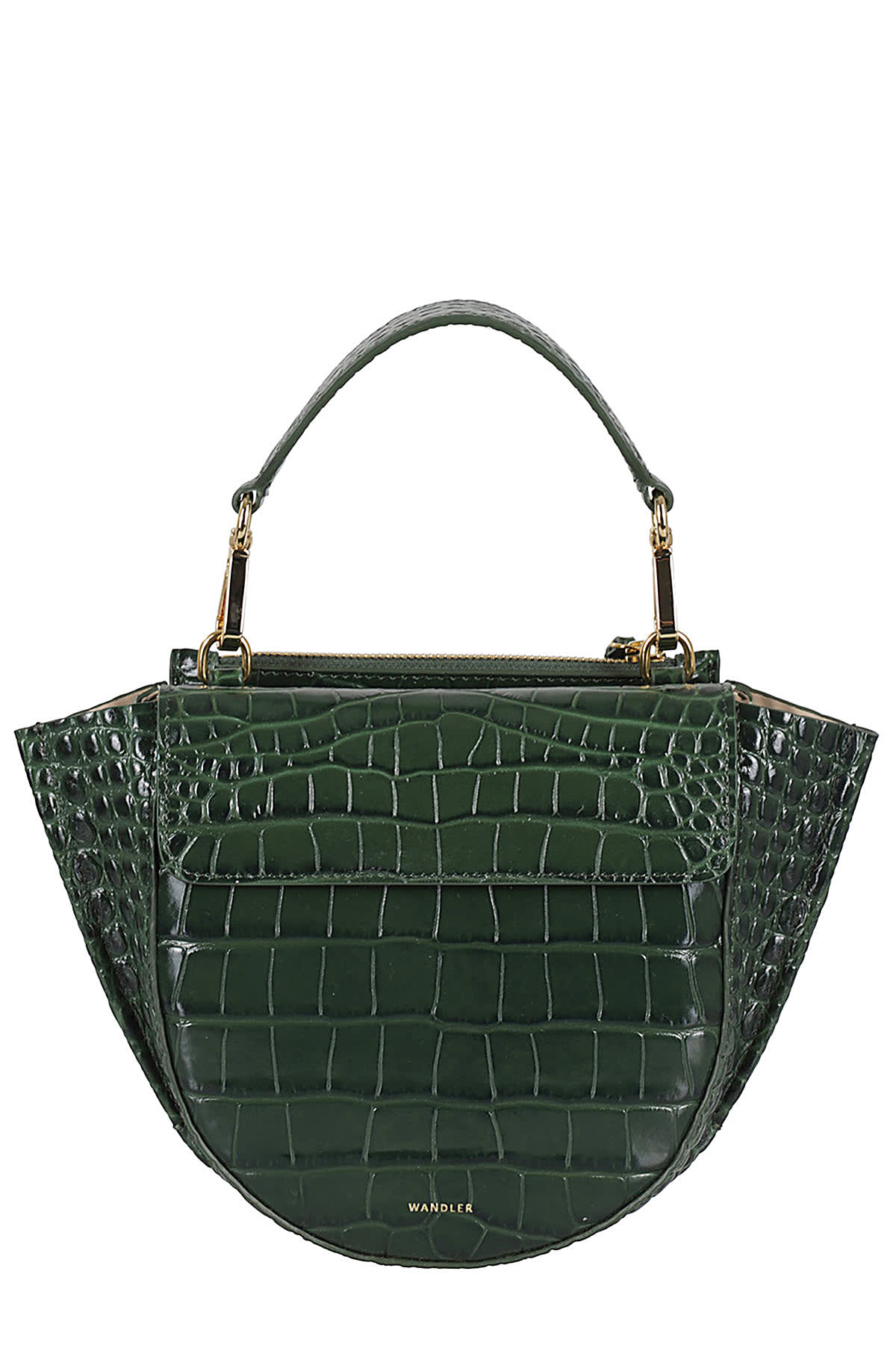 Shop Wandler Hortensia Bag Mini In Olive Croco