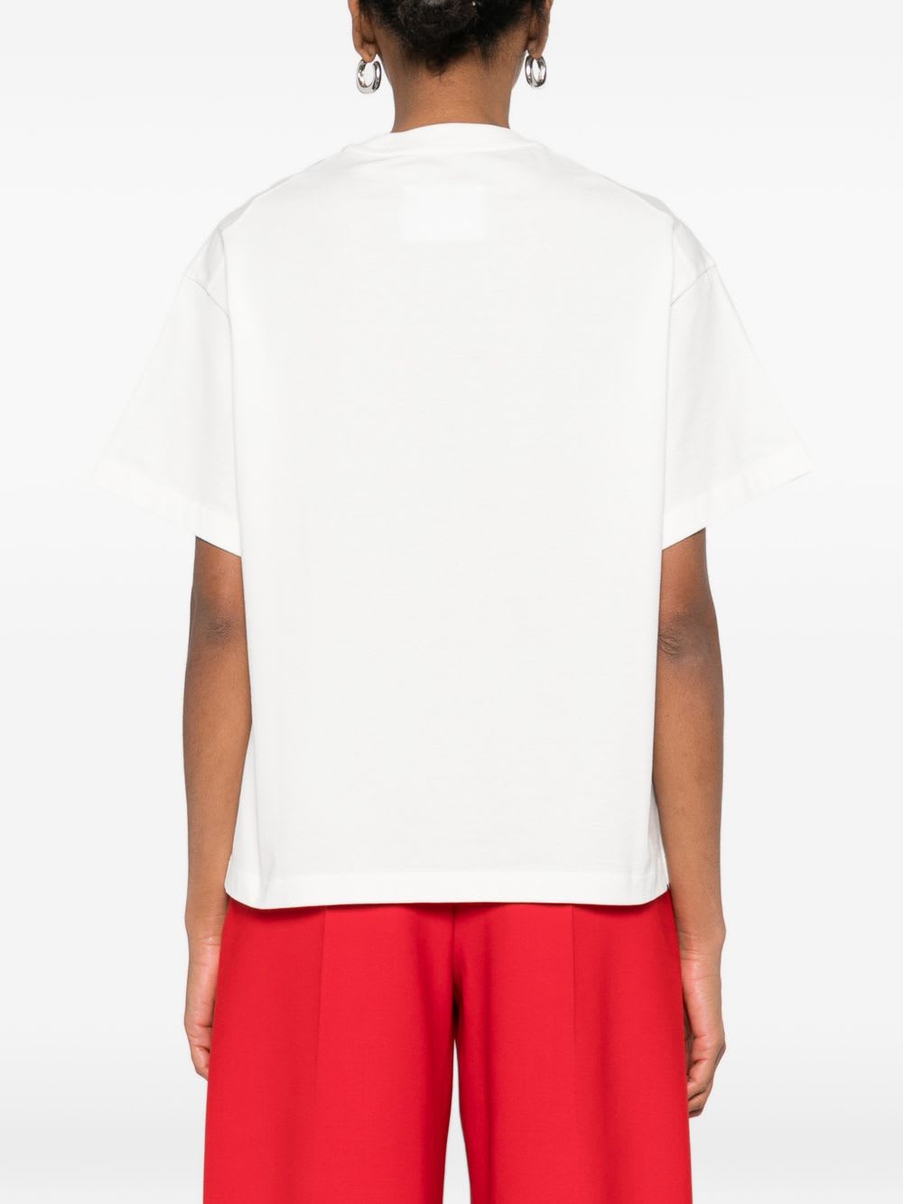 Jil Sander Crewneck Short Sleeves Classic Print T-shirt Clothing In White