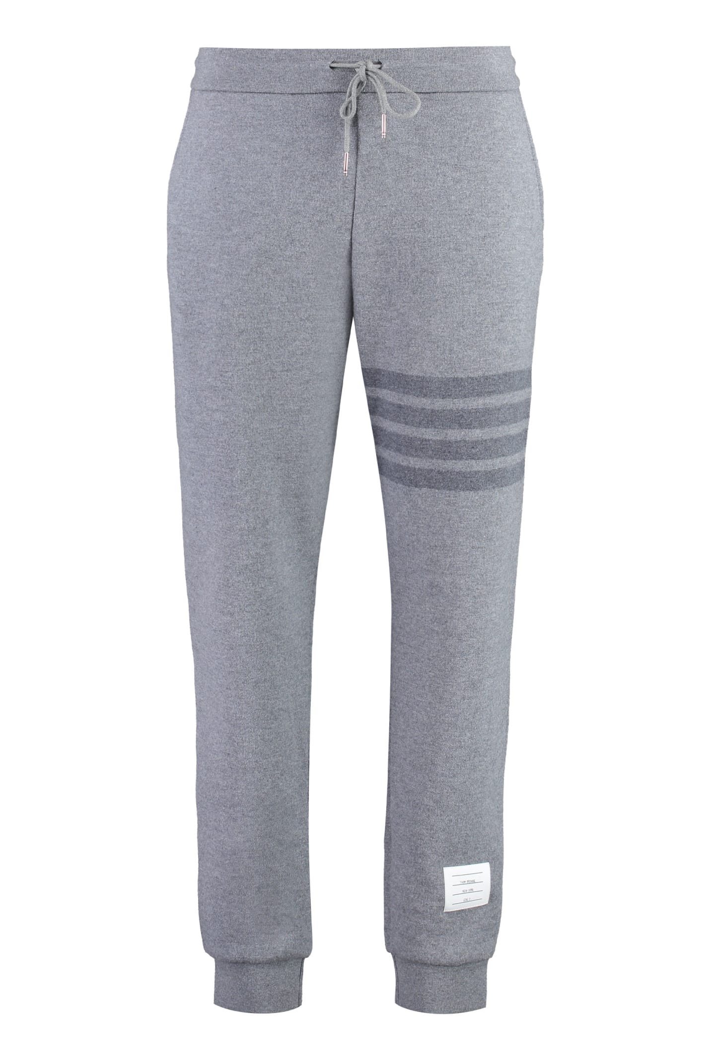 Shop Thom Browne Virgin Wool Track Pants In Grey