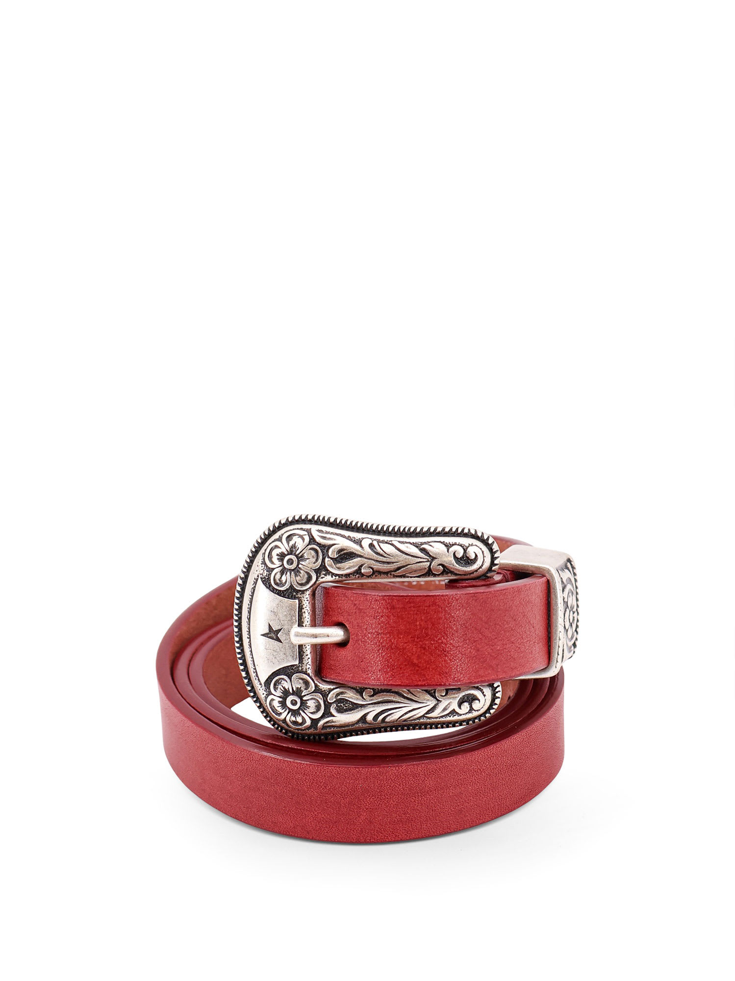 Golden Goose Deluxe Brand Cherry Vintage-effect Washed Leather Belt In Red