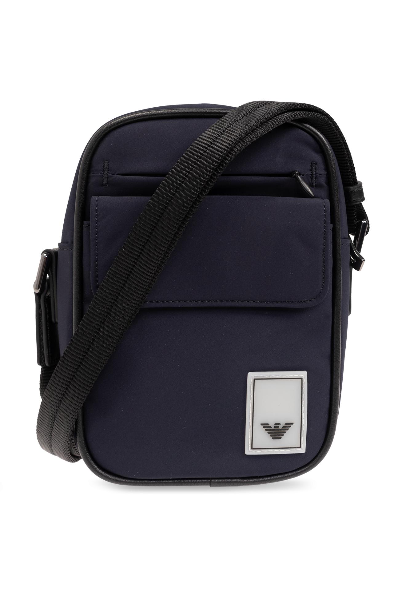 Emporio Armani Shoulder Bag With Logo In Blu
