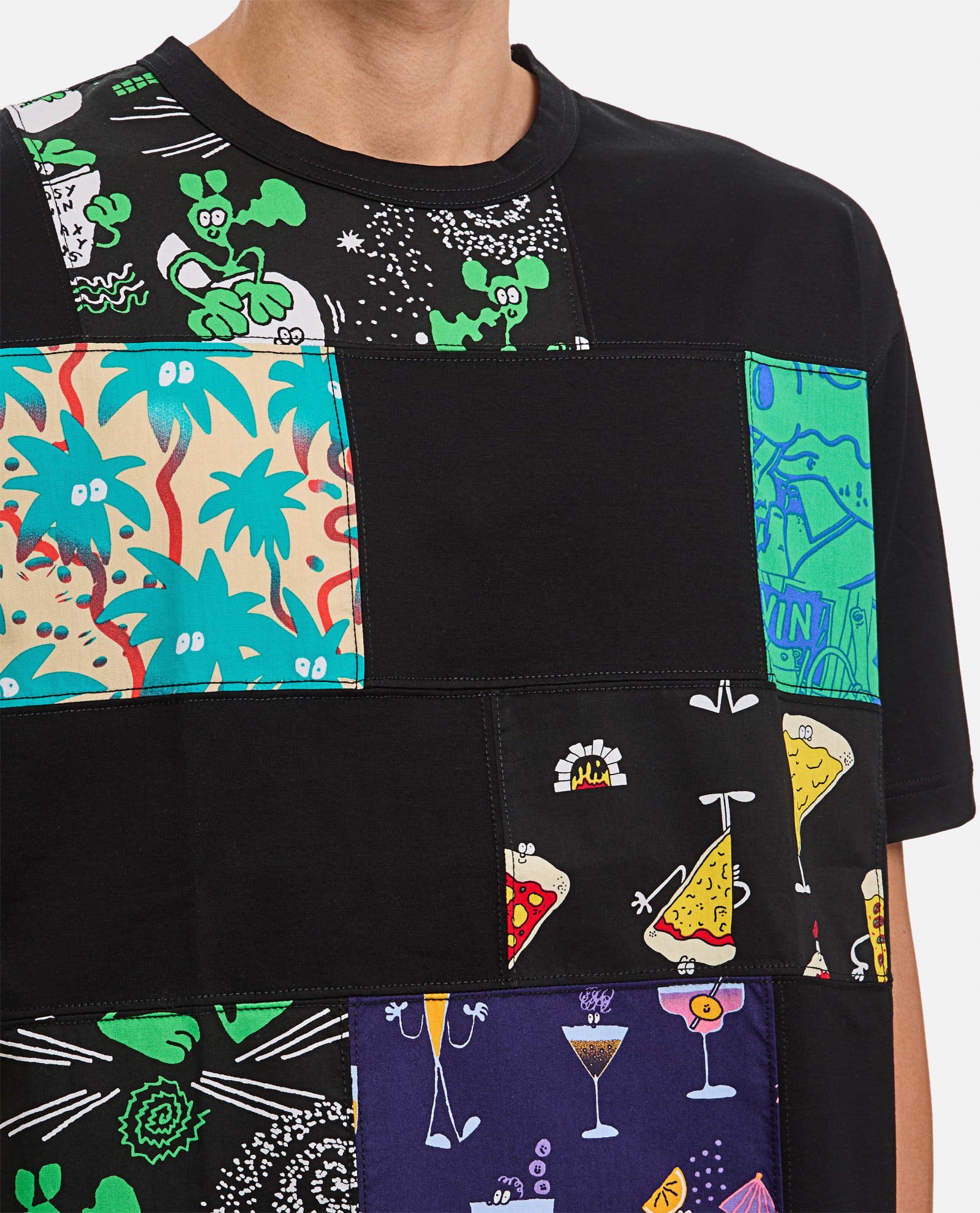 Junya Watanabe Cotton Patch T-shirt In Multi