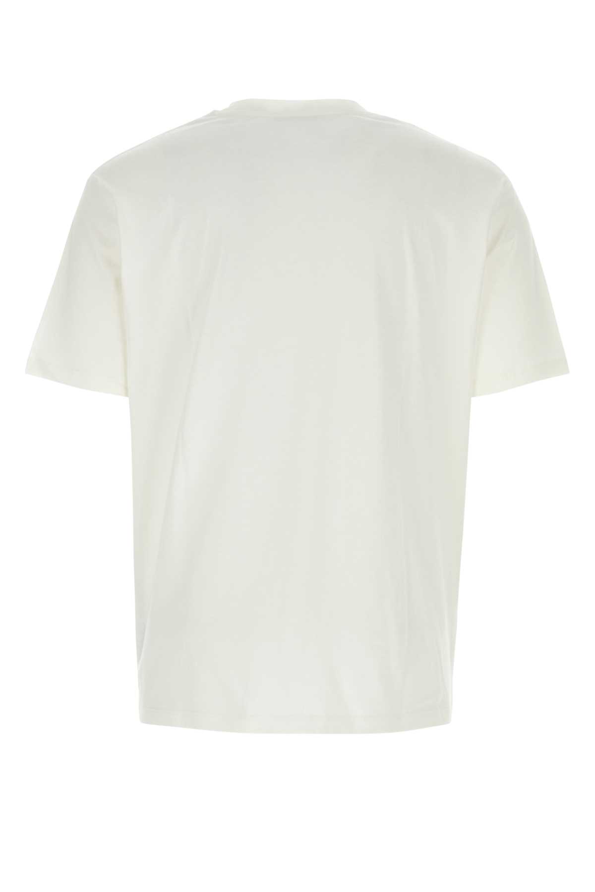 Balmain White Cotton T-shirt In Gabblancnoir