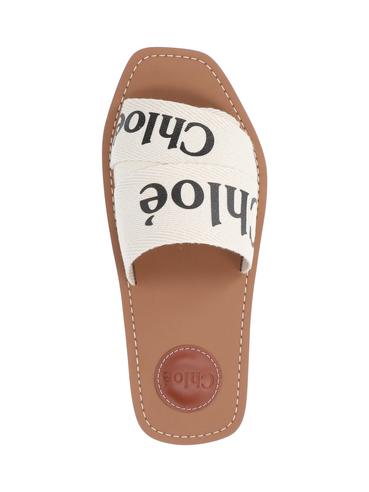 Shop Chloé Woody Sandals In White