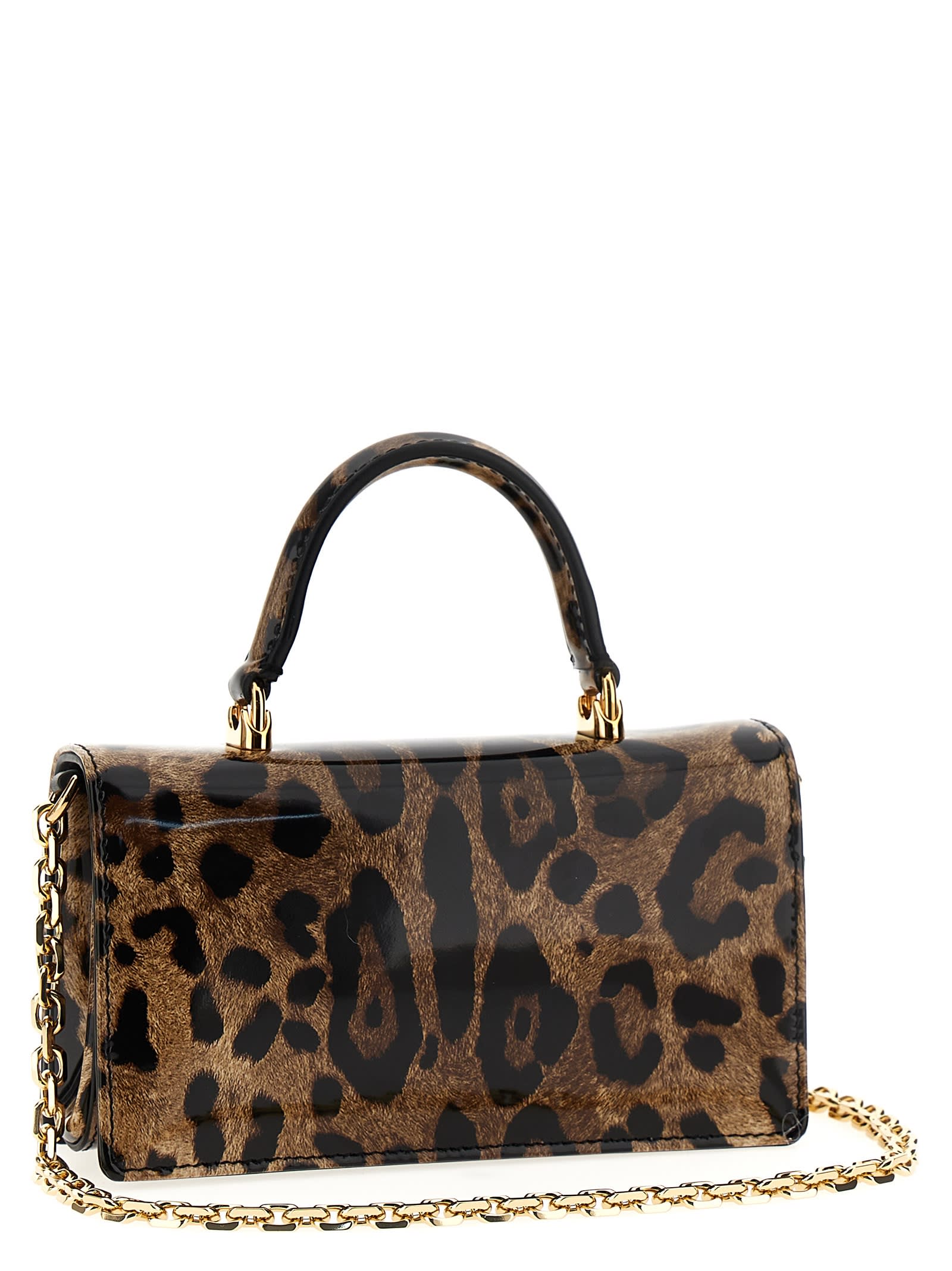 Dolce & Gabbana Logo Animal Print Tote In Multicolor