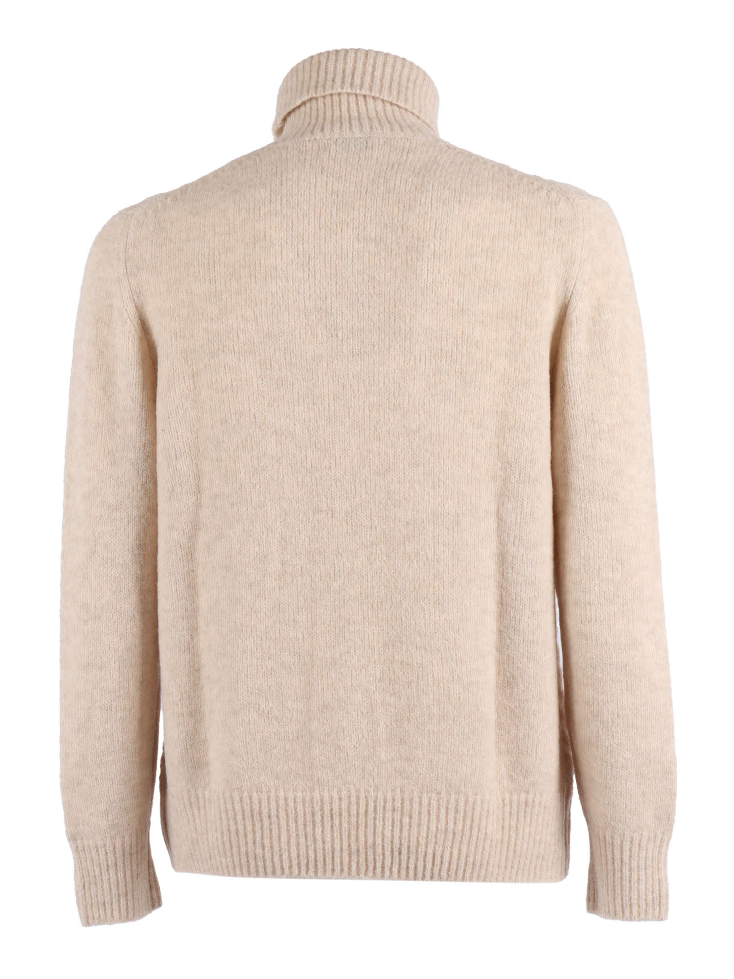 Ballantyne Fine Knit High-neck Pullover With Ribbed Details In Neutral